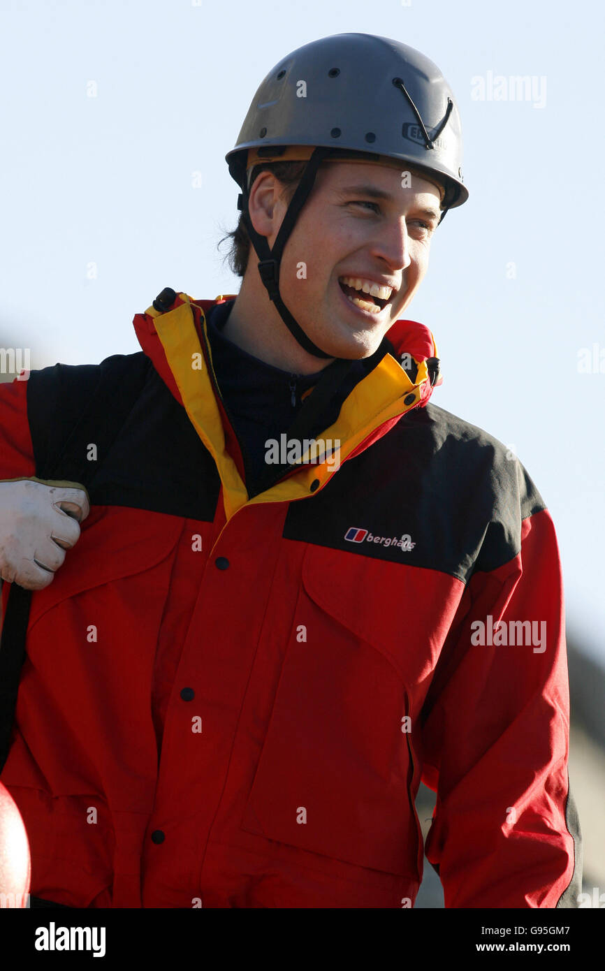 Prince William and RAF Mountain Rescue Team. HRH Prince William Stock Photo