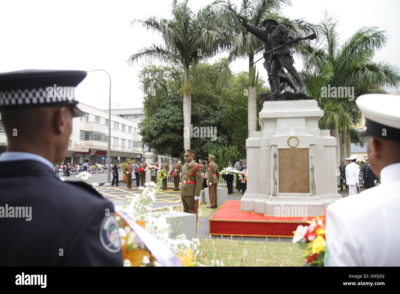 Armistice, soldiers participated in world war 2, annual ceremony,  from Mauritius, Saluted by Navin Ramgoolam ex prime minister Stock Photo