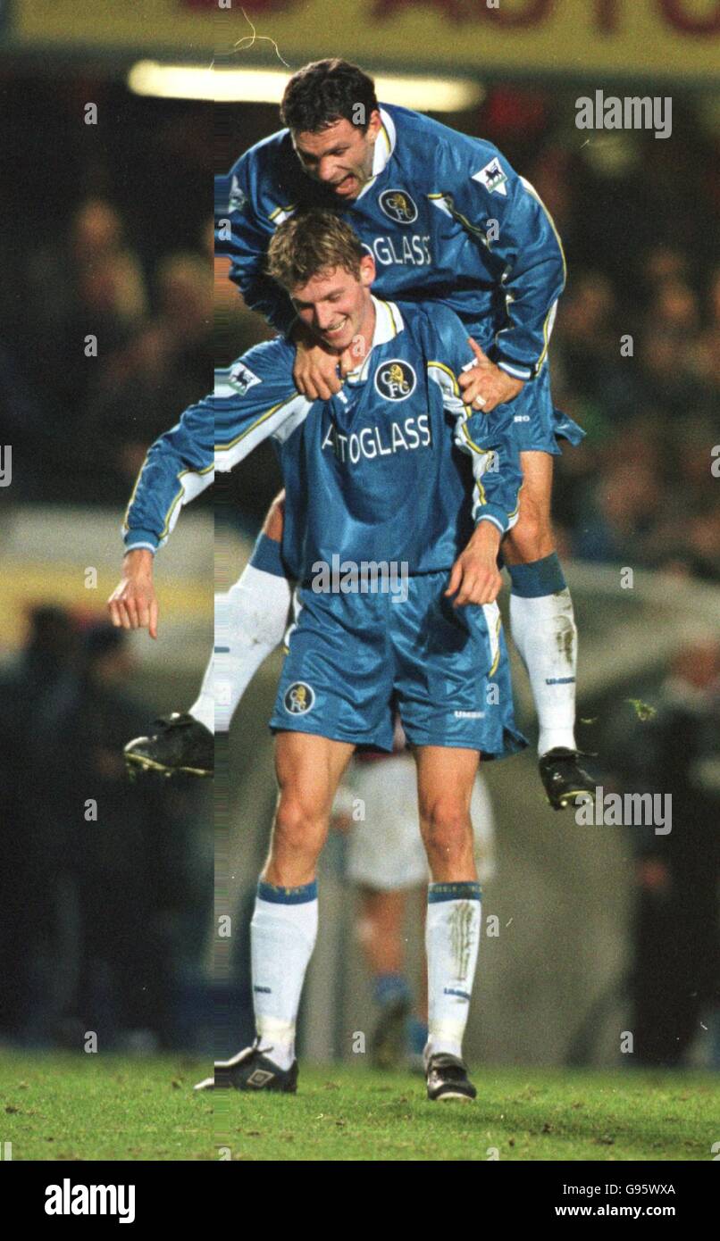 Chelsea's goal scorer Tore Andre Flo celebrates at the end of the match ...