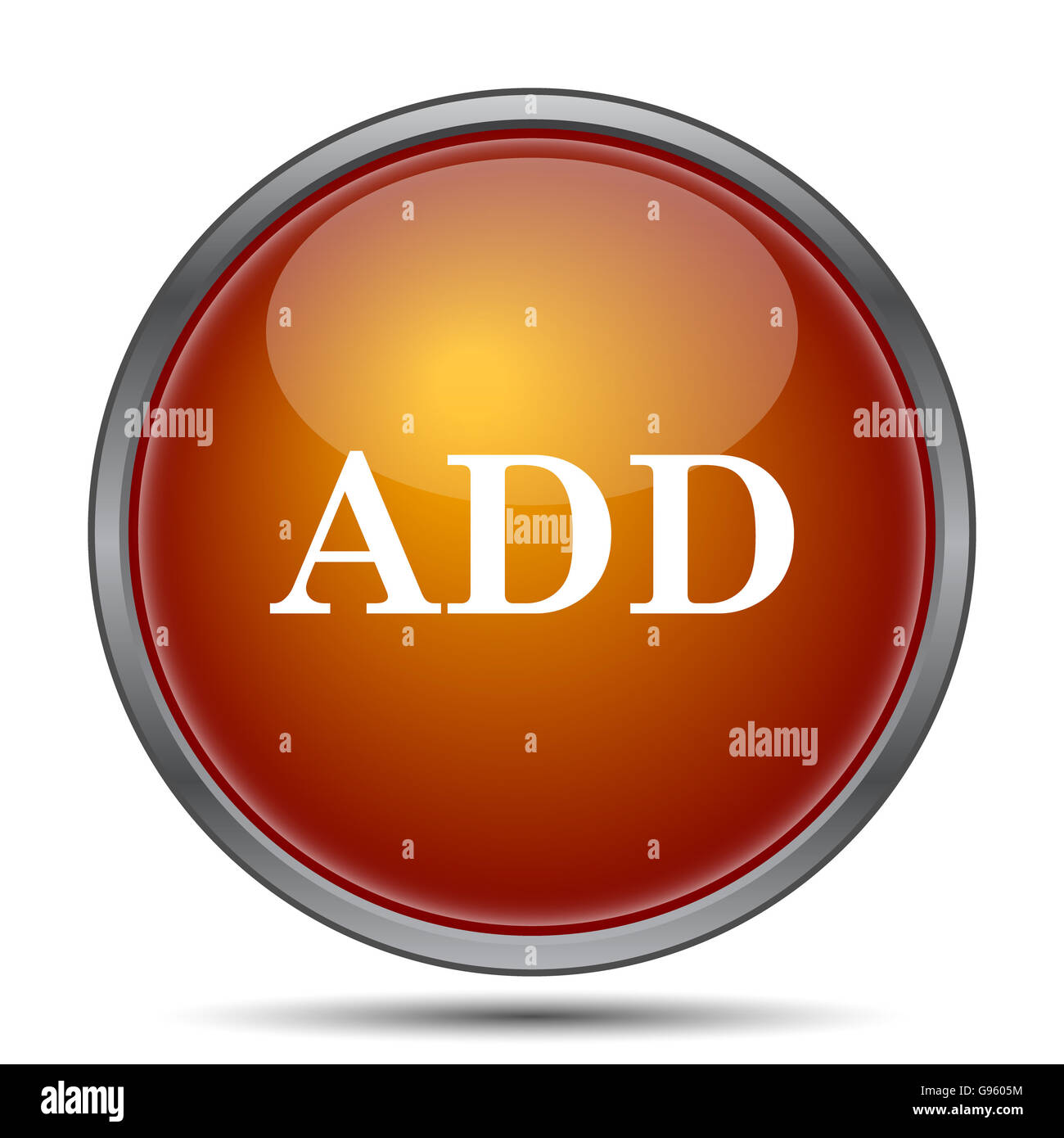 Add icon. Internet button on white background Stock Photo - Alamy