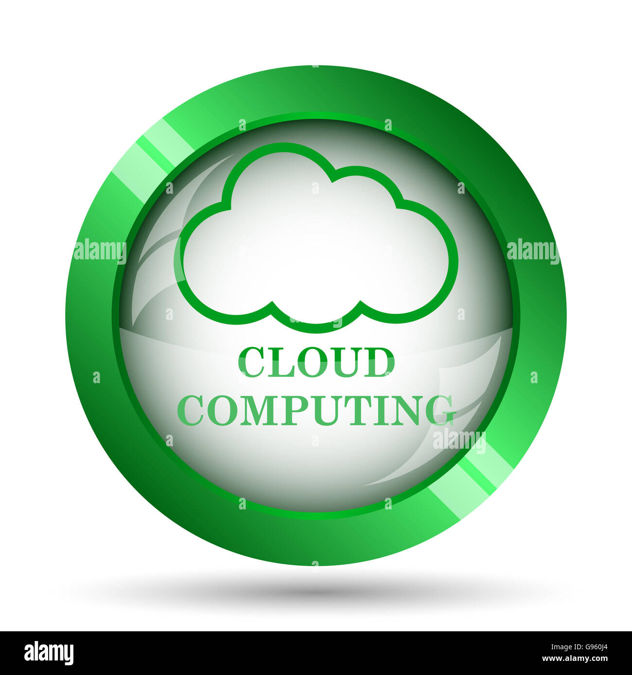 Cloud computing icon. Internet button on white background Stock Photo ... image.