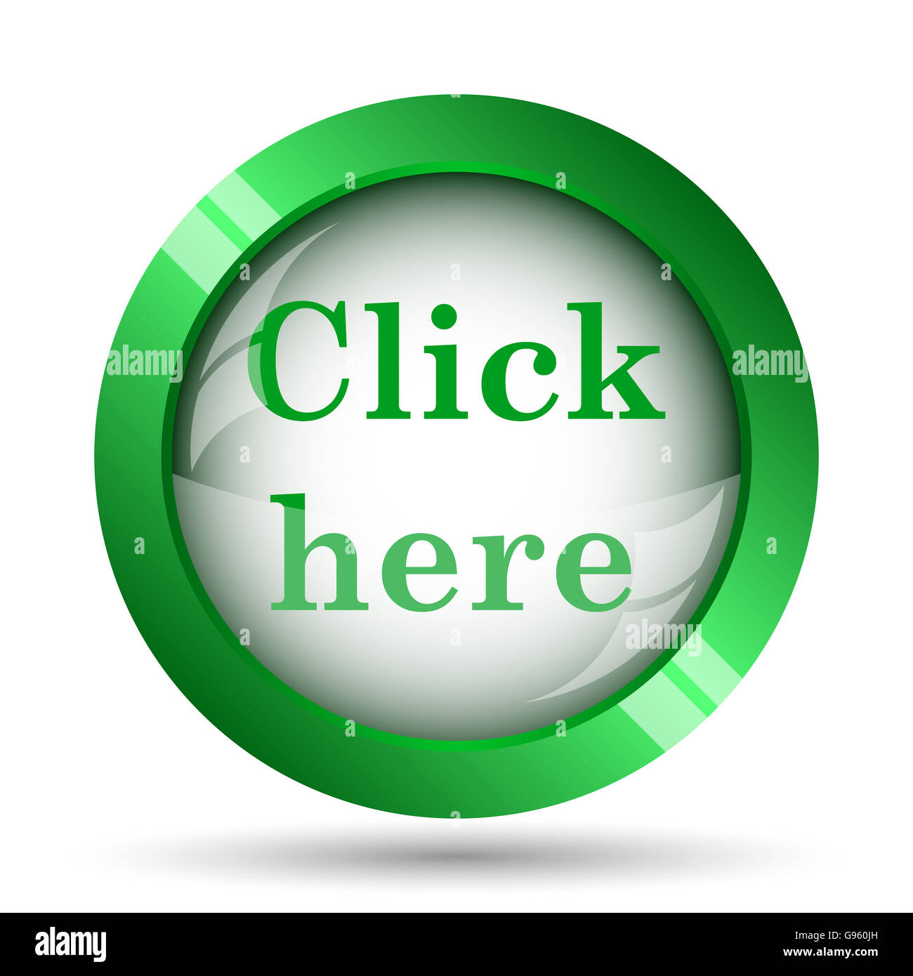 Click here icon. Internet button on white background Stock Photo - Alamy
