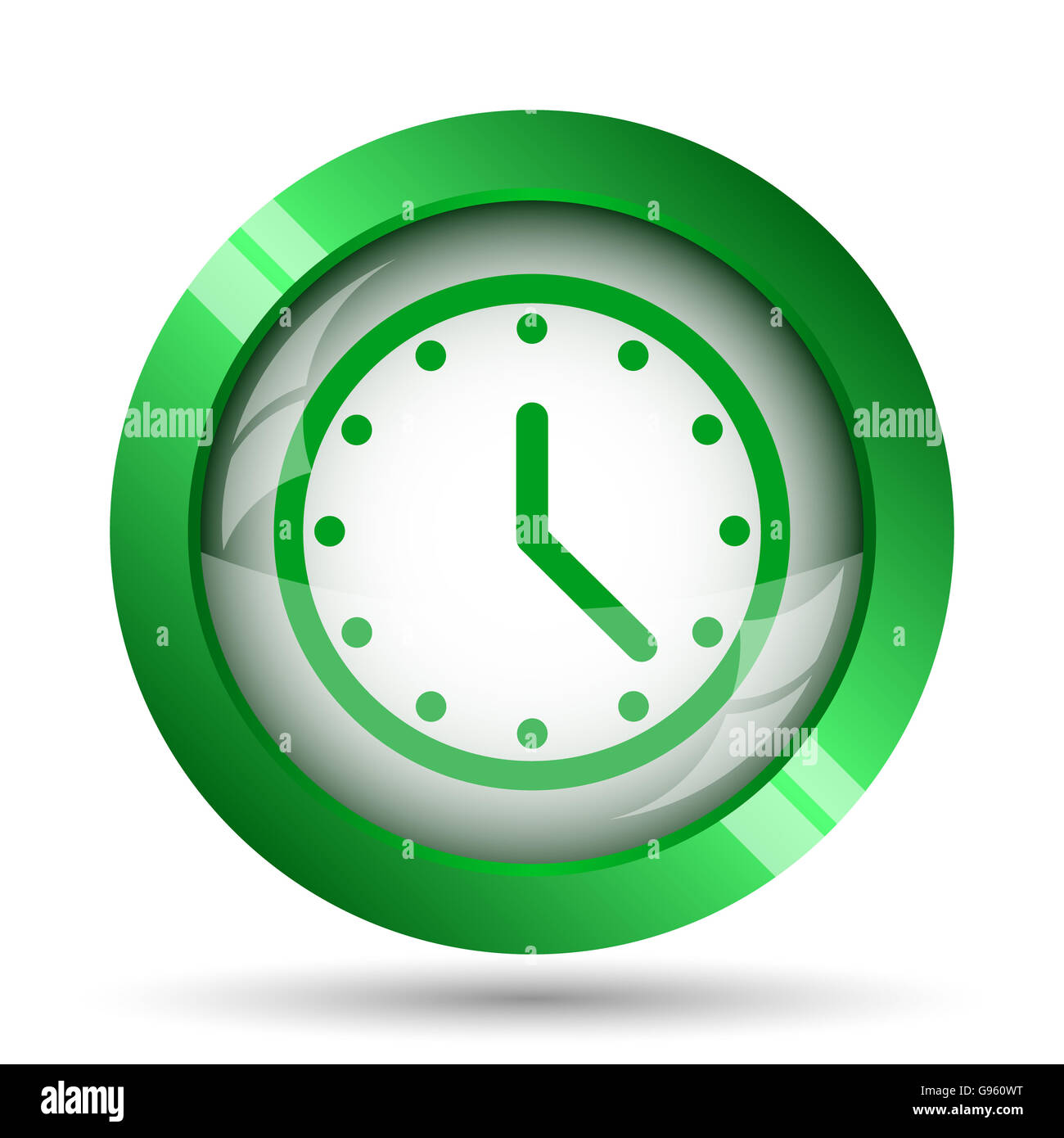 Clock icon. Internet button on white background Stock Photo - Alamy