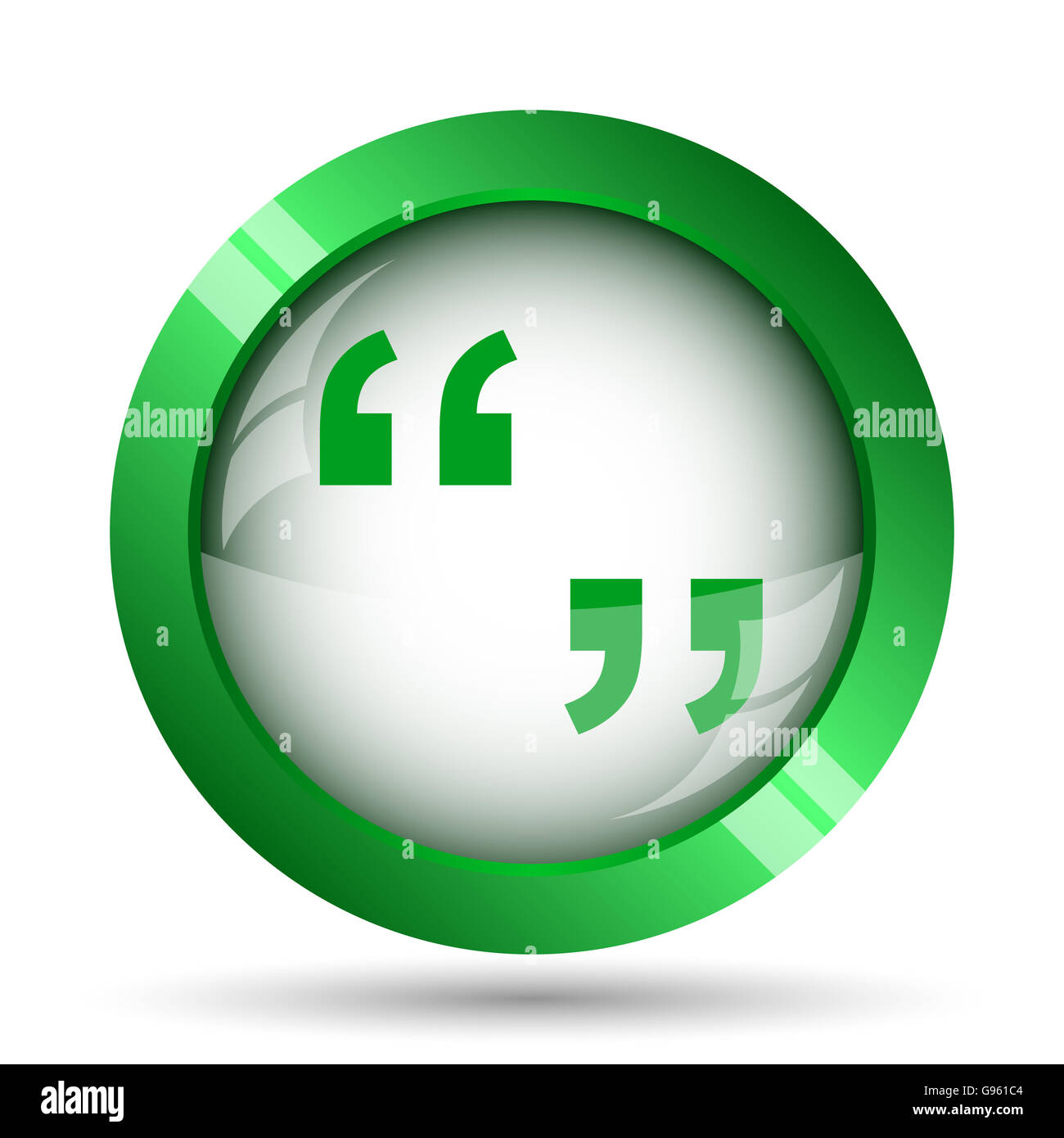 Quotation marks icon. Internet button on white background Stock Photo ...