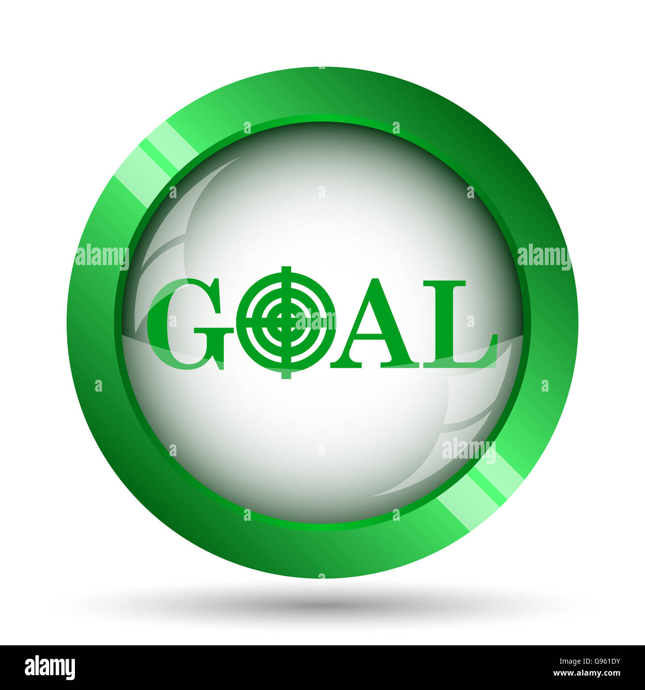 Goal icon. Internet button on white background Stock Photo - Alamy