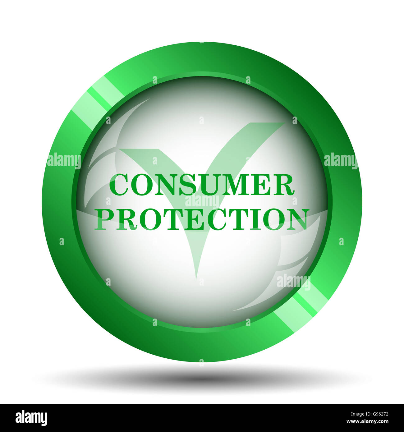 Consumer protection icon. Internet button on white background Stock ...