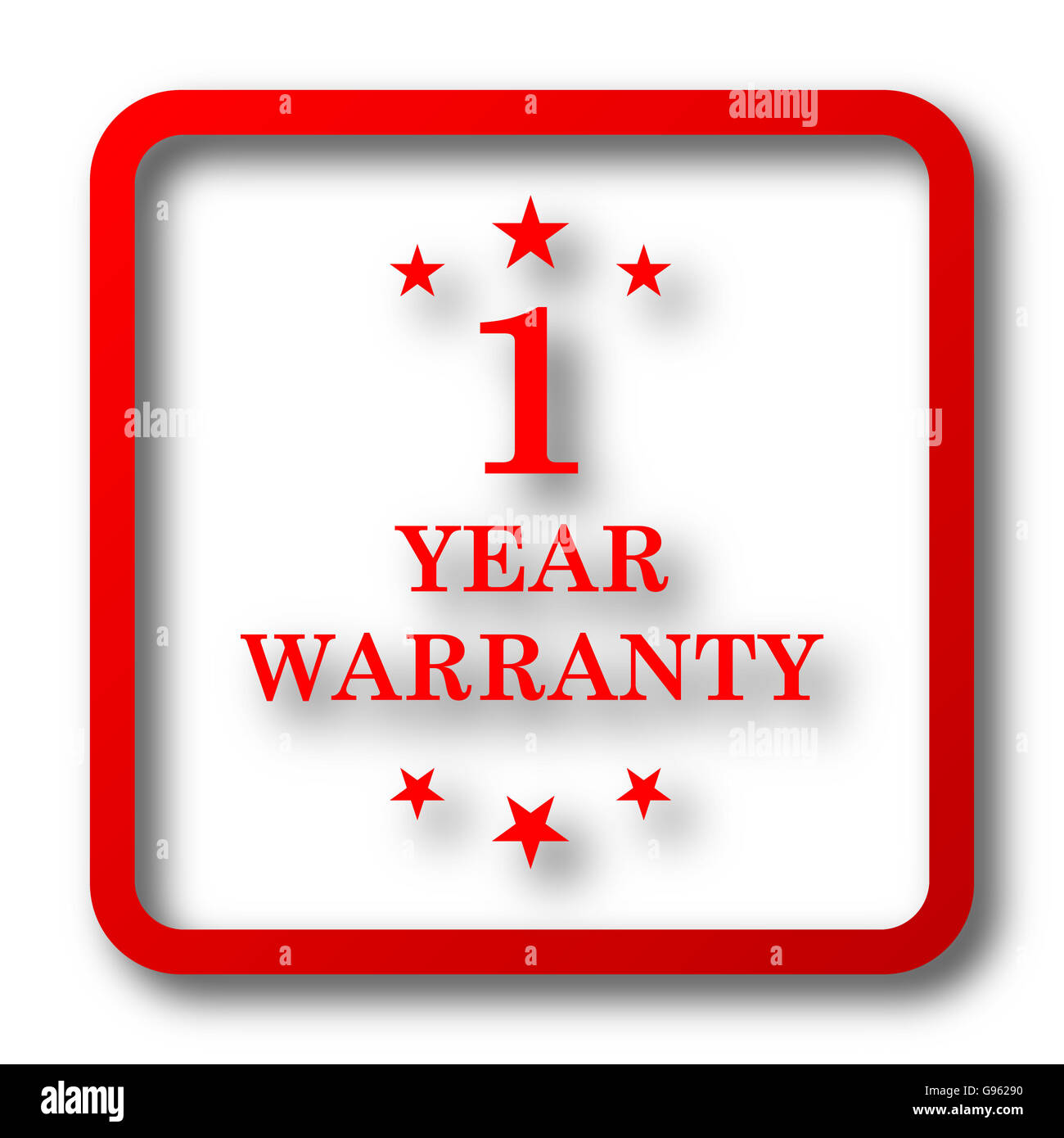 1 year warranty icon. Internet button on white background Stock Photo ...