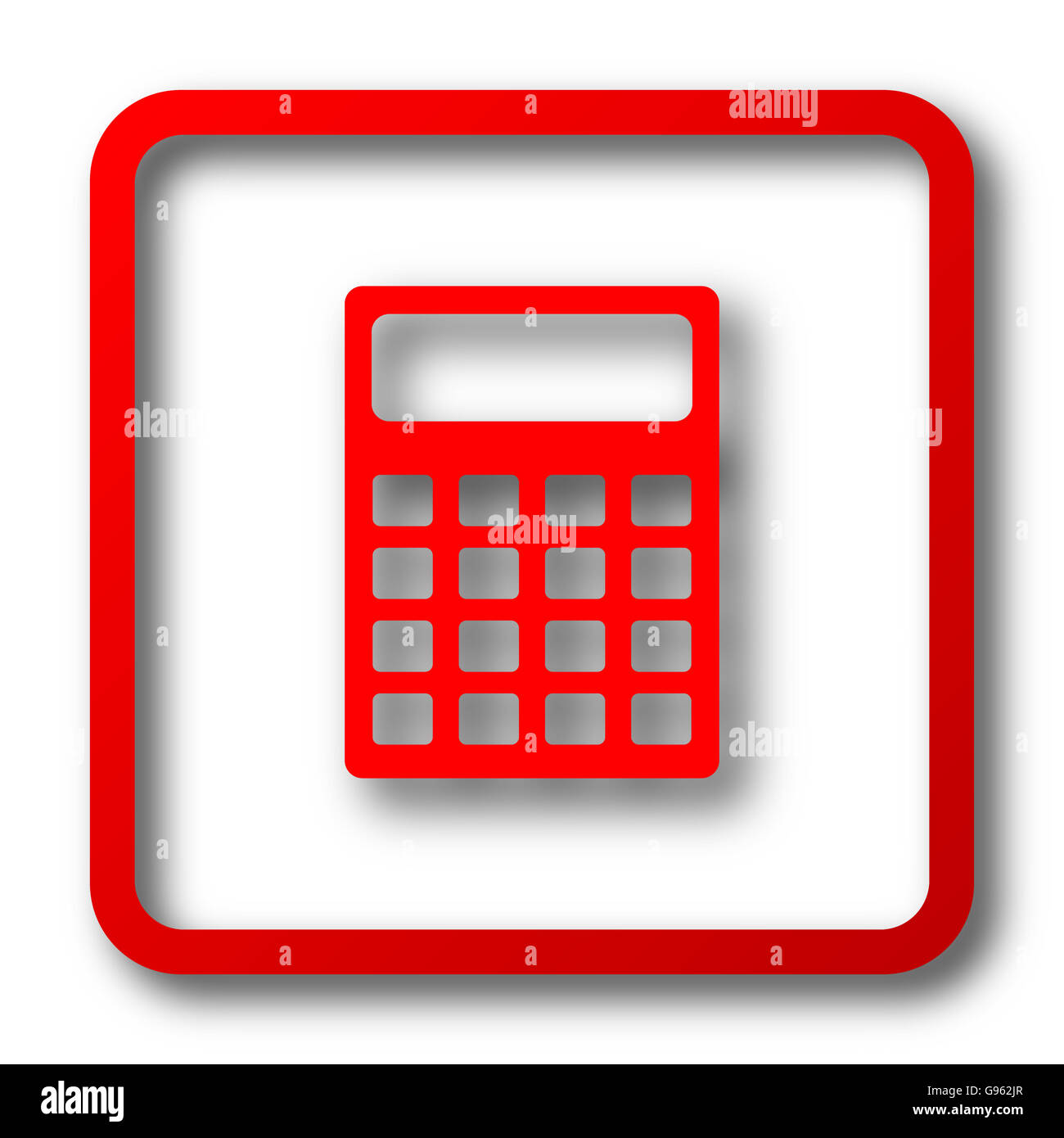 Calculator icon. Internet button on white background Stock Photo - Alamy