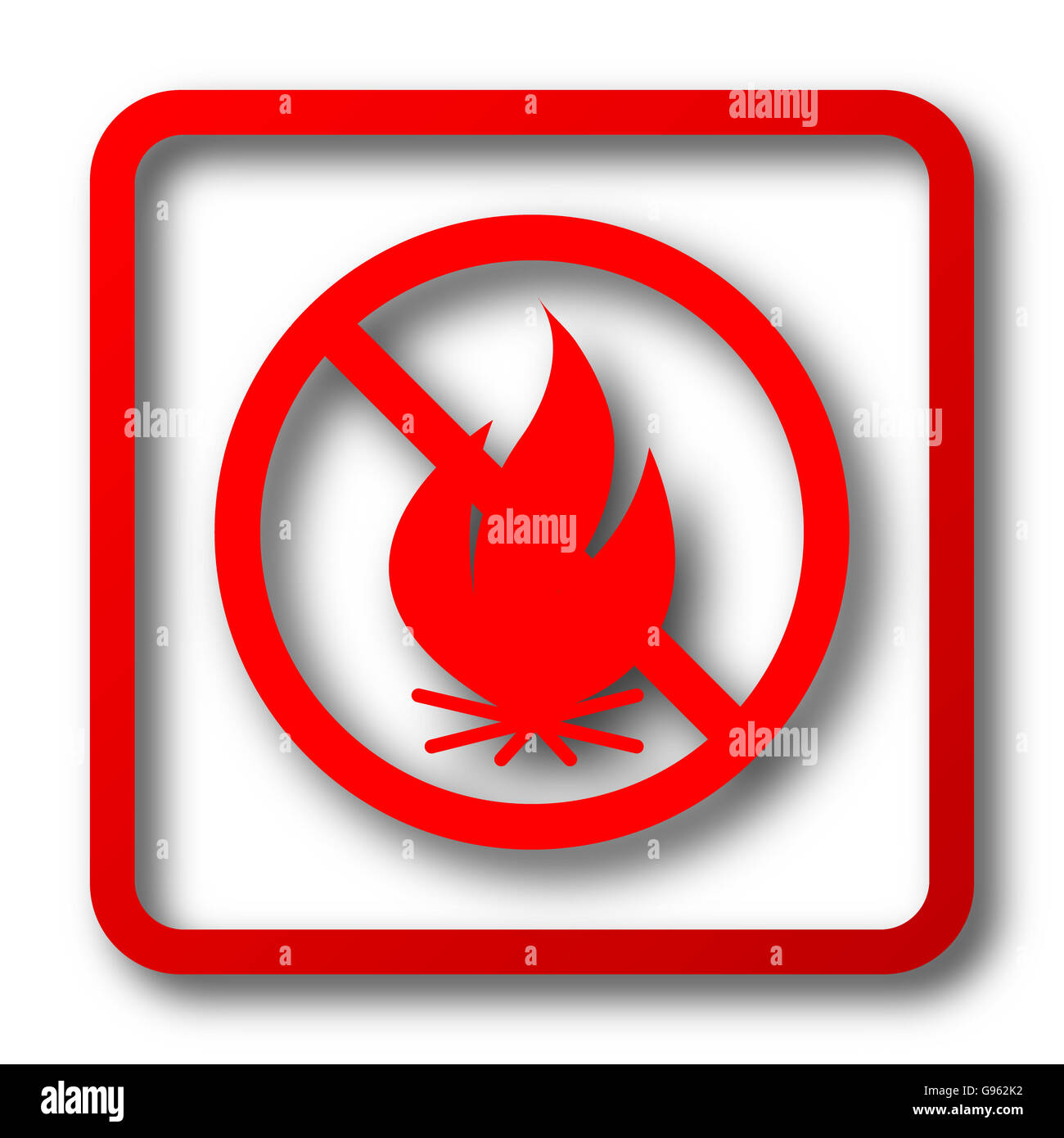 Fire forbidden icon. Internet button on white background Stock Photo ...