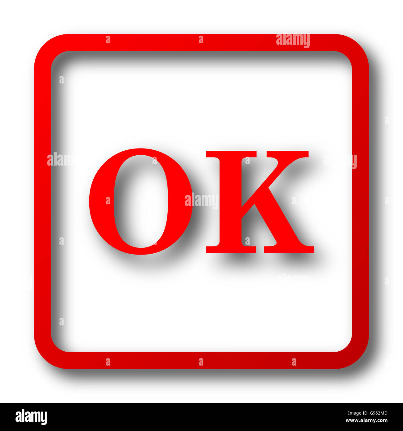 OK icon. Internet button on white background Stock Photo - Alamy