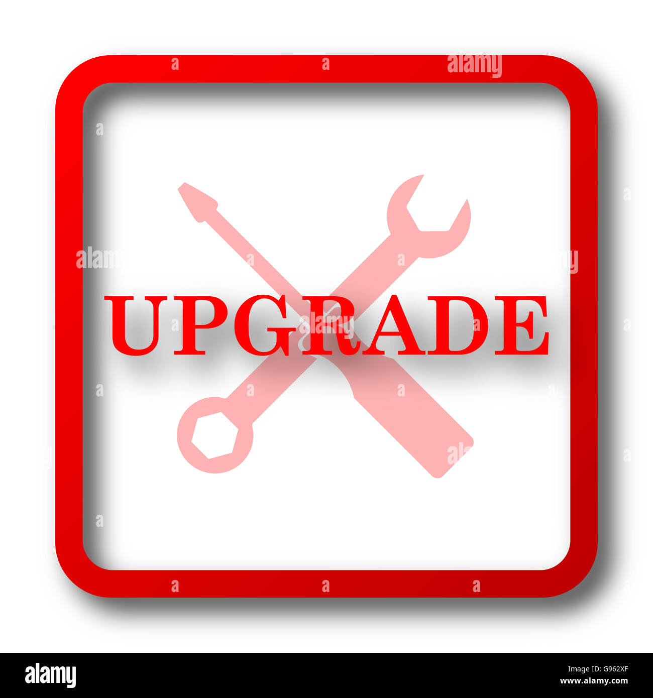 Upgrade icon. Internet button on white background Stock Photo - Alamy