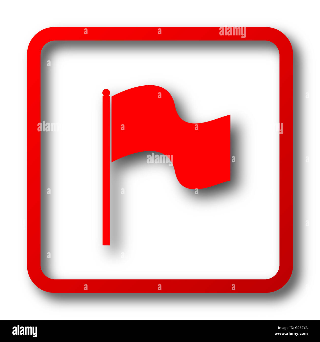Flag icon. Internet button on white background Stock Photo - Alamy