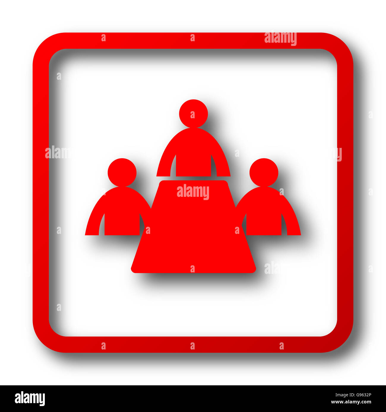 Meeting room icon. Internet button on white background Stock Photo - Alamy