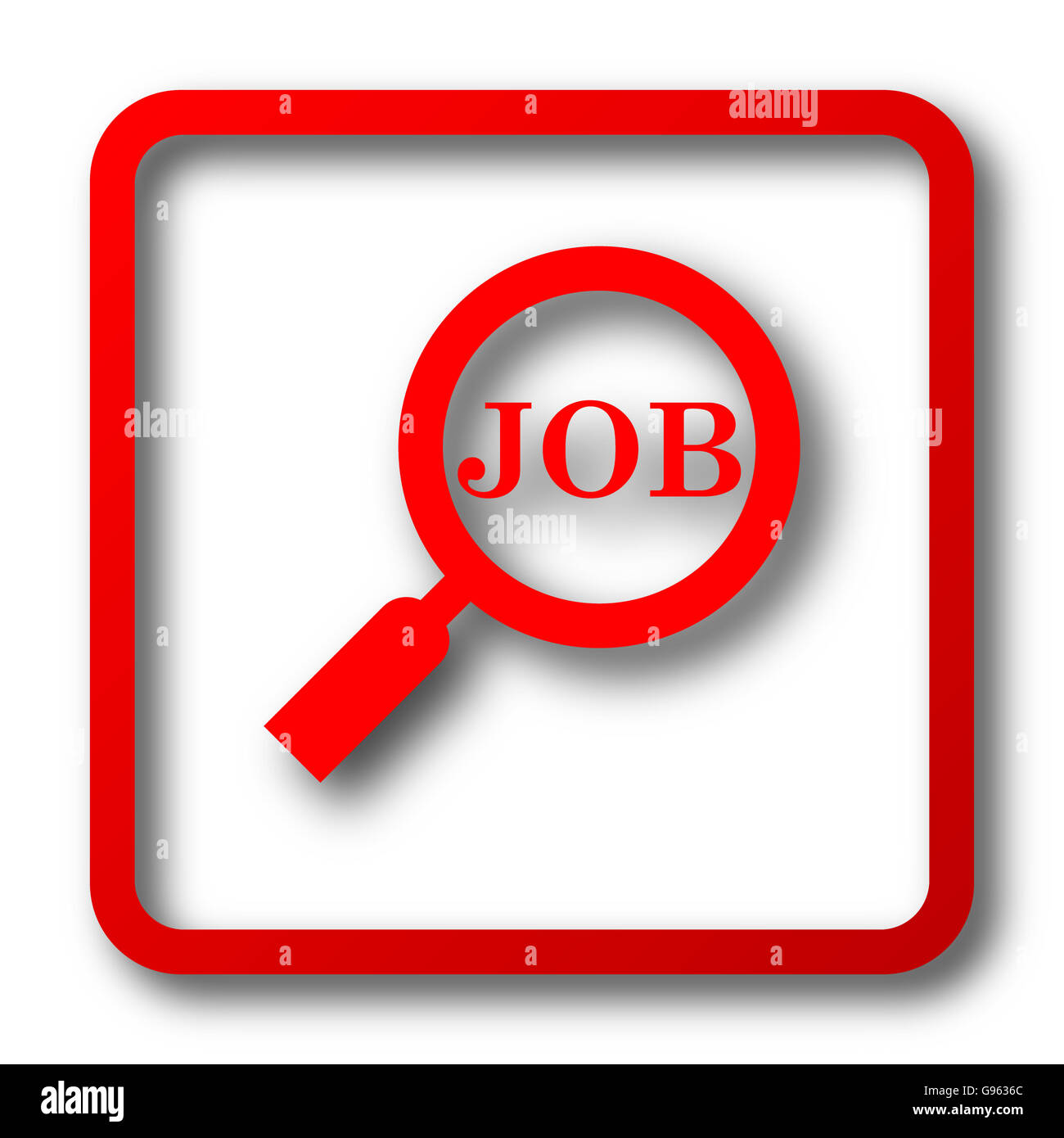 Search for job icon. Internet button on white background Stock Photo ...