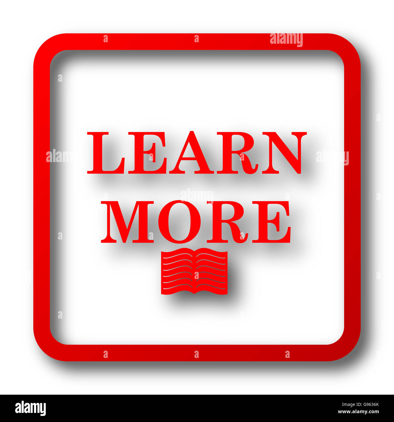 Learn more icon. Internet button on white background Stock Photo - Alamy
