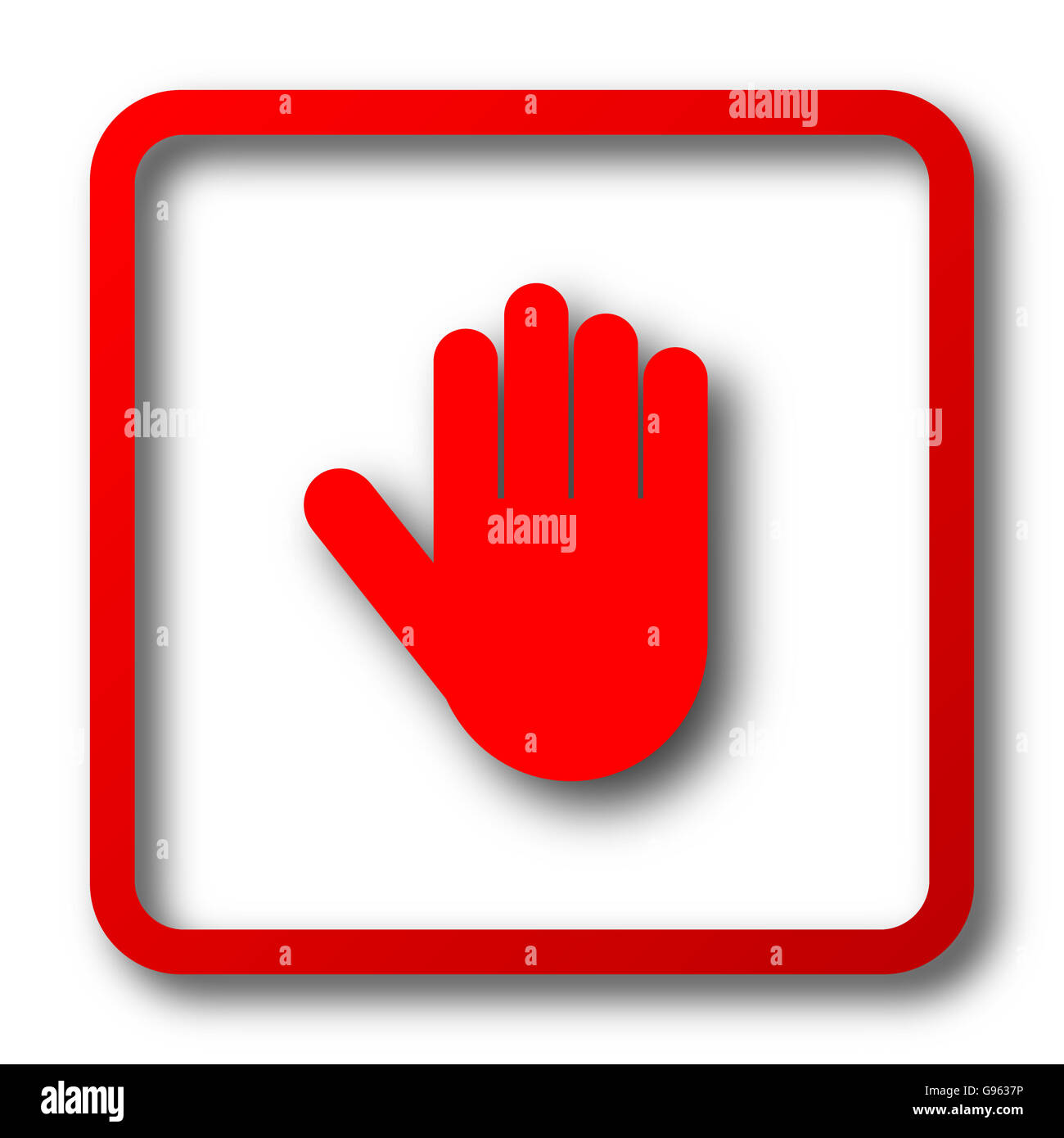 Stop icon. Internet button on white background Stock Photo - Alamy