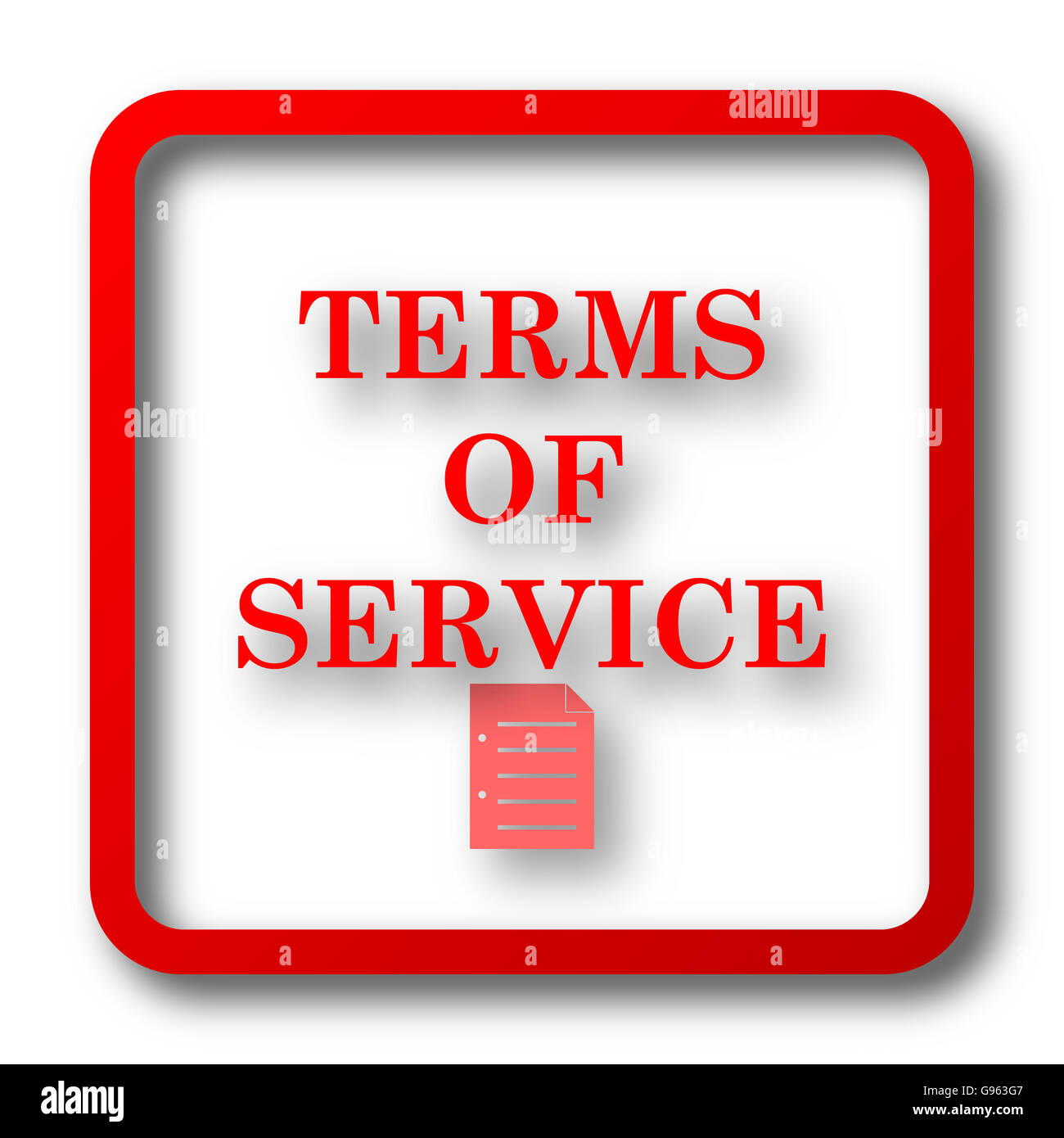 Terms of service icon. Internet button on white background Stock Photo ...