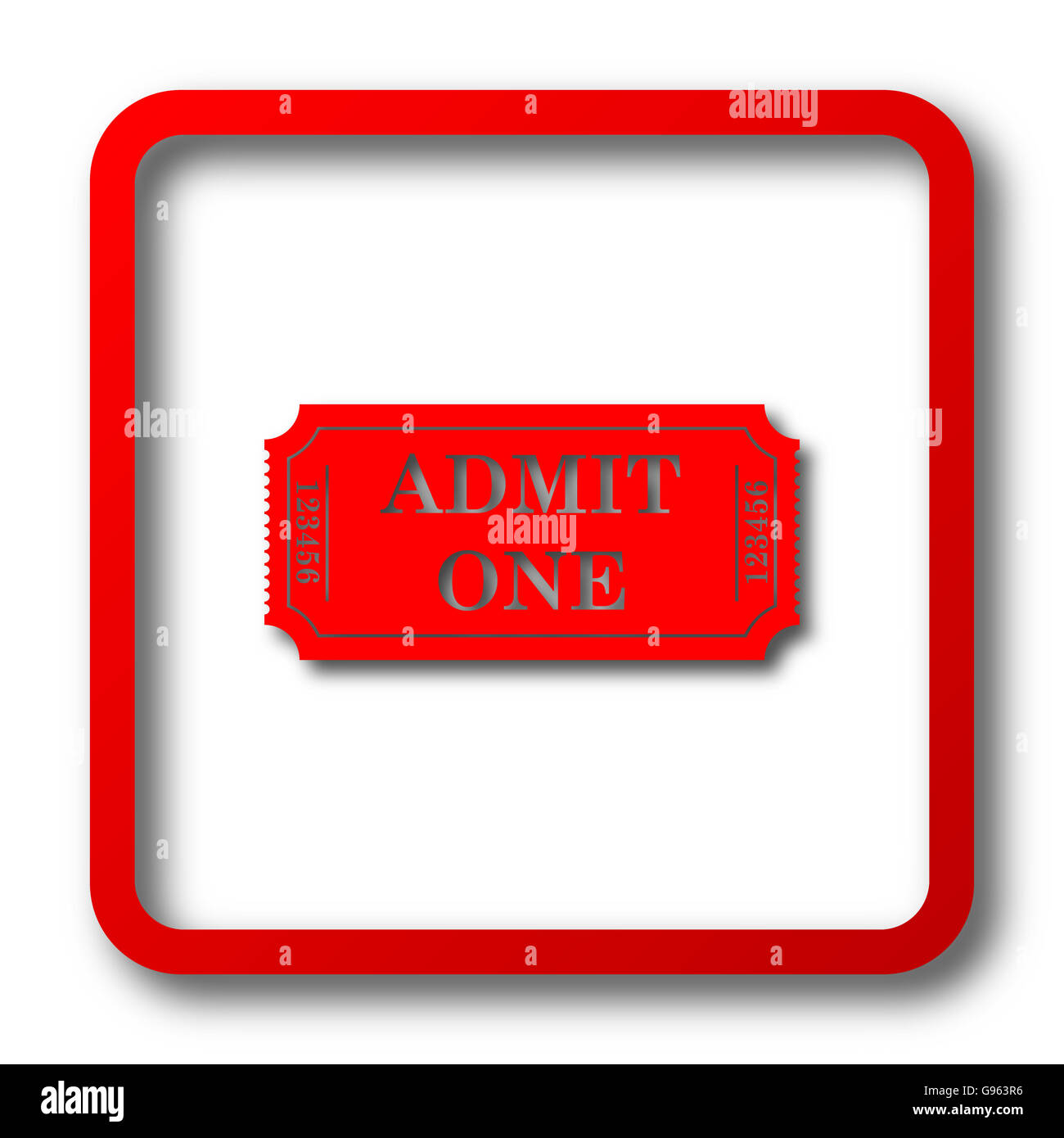 Admin one ticket icon. Internet button on white background Stock Photo ...