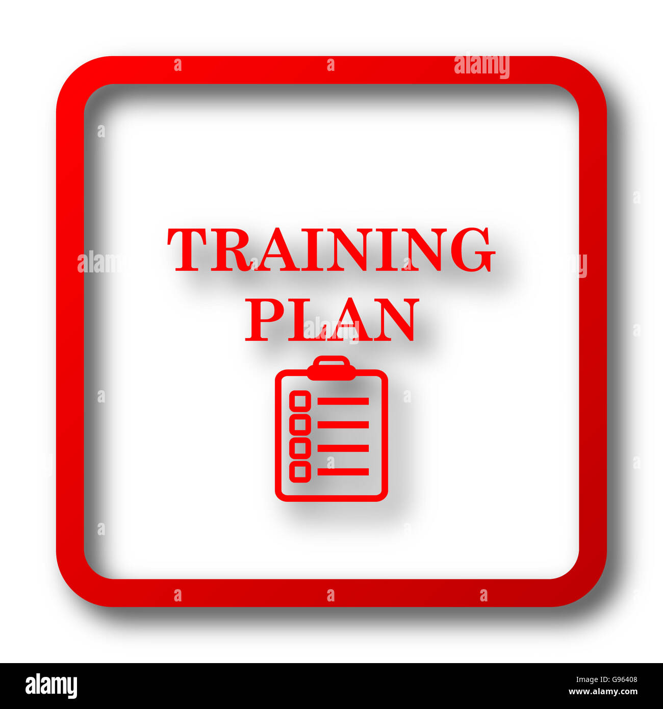 Training plan icon. Internet button on white background Stock Photo - Alamy