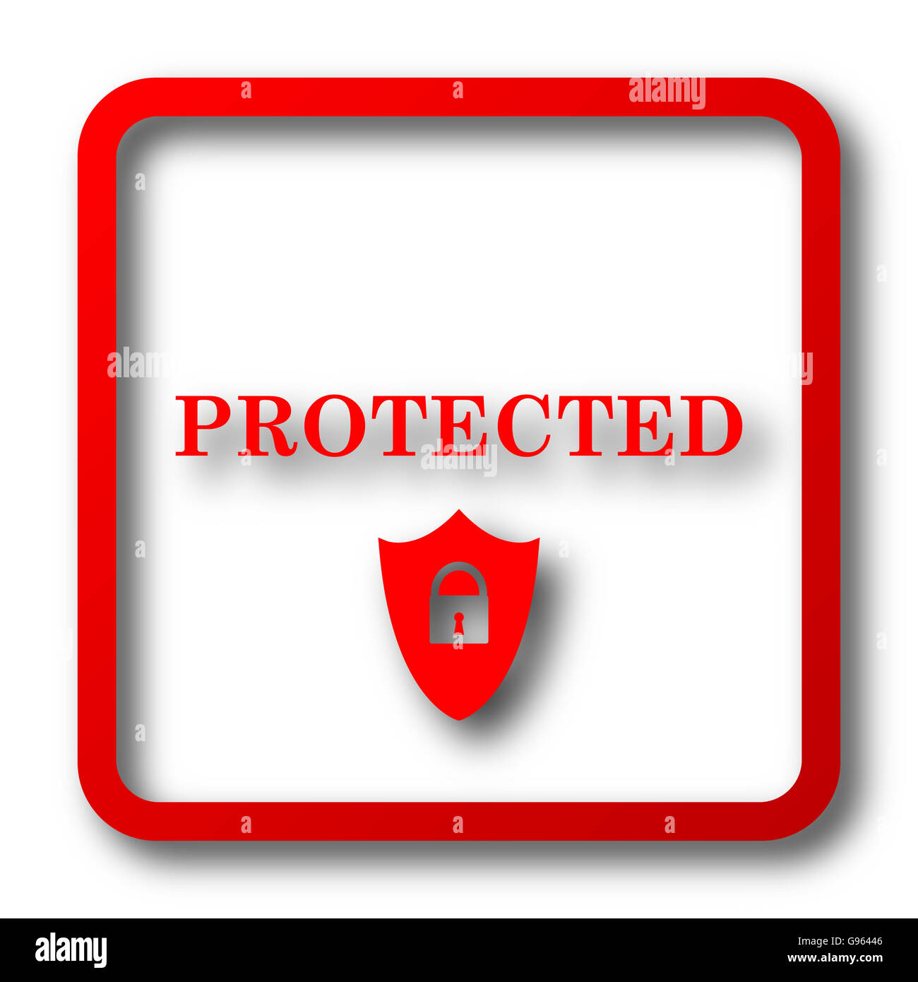 Protected icon. button on white background Stock Photo Alamy