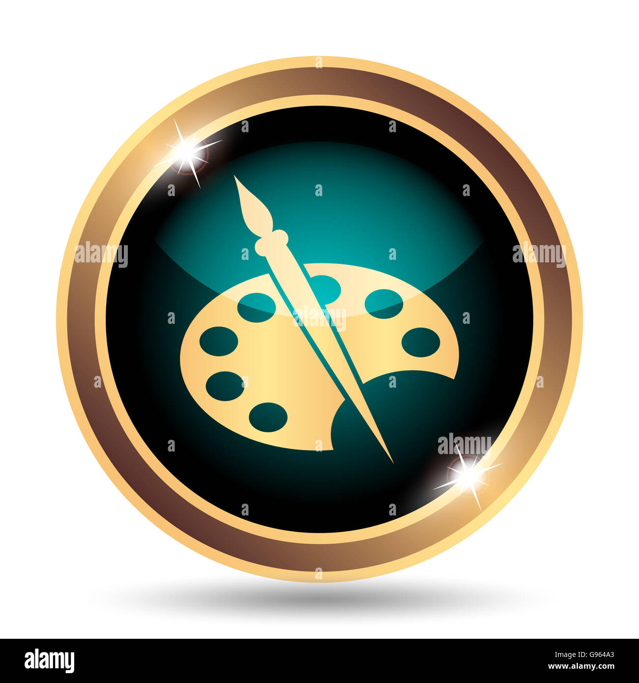 Painting icon. Internet button on white background Stock Photo - Alamy