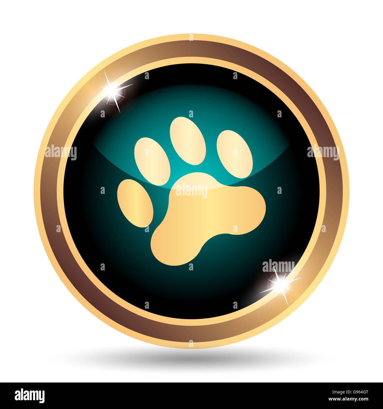 Paw print icon. Internet button on white background Stock Photo - Alamy