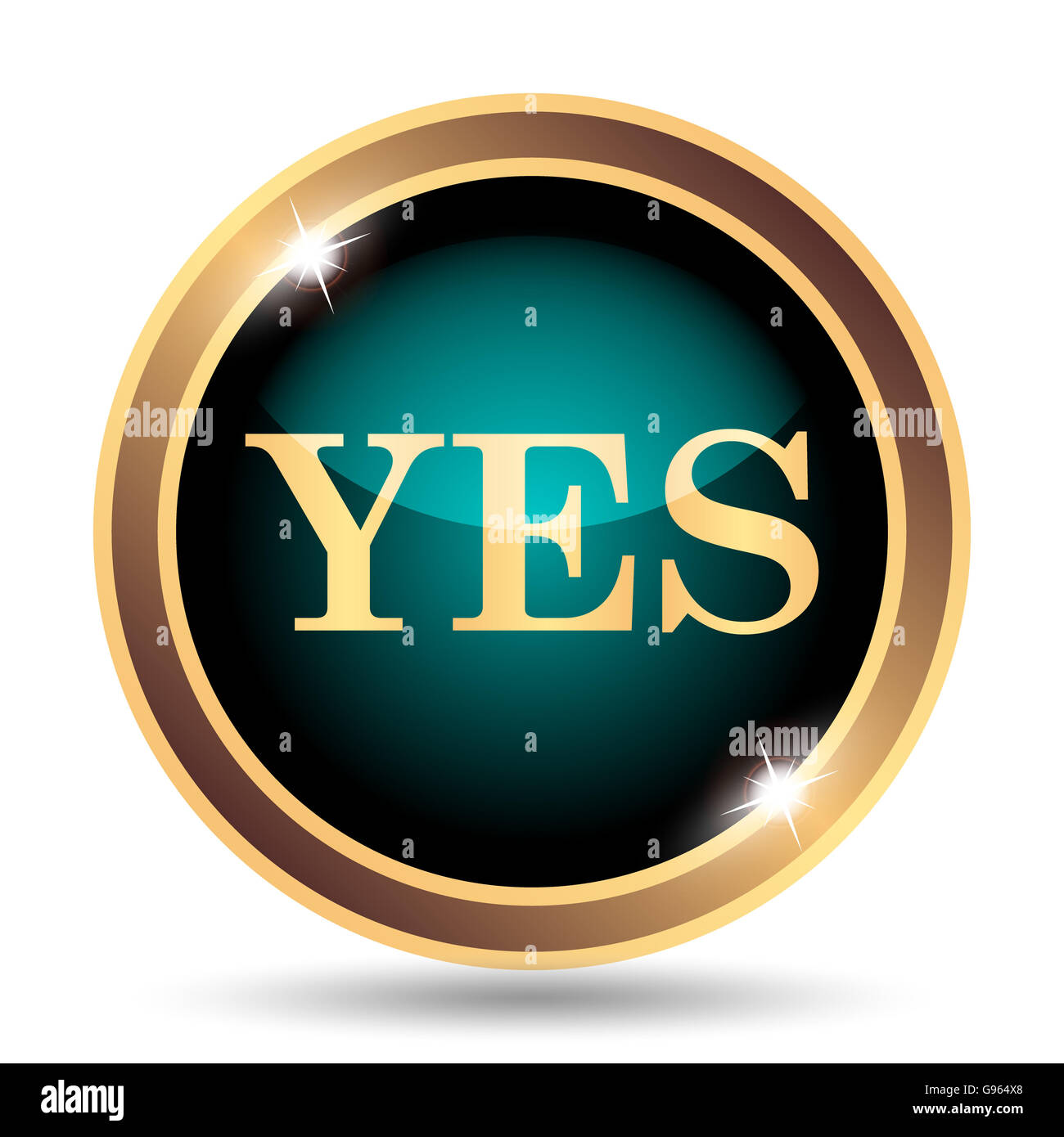 Yes icon. Internet button on white background Stock Photo - Alamy
