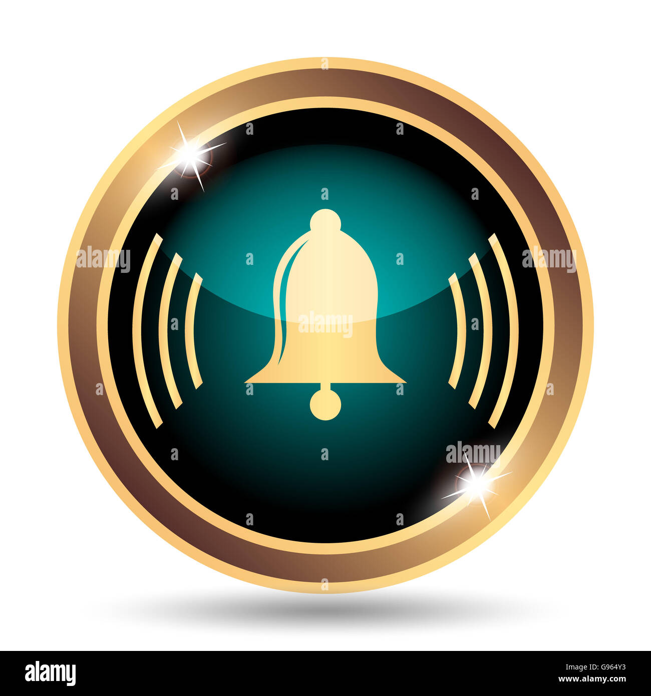 Bell icon. Internet button on white background Stock Photo - Alamy