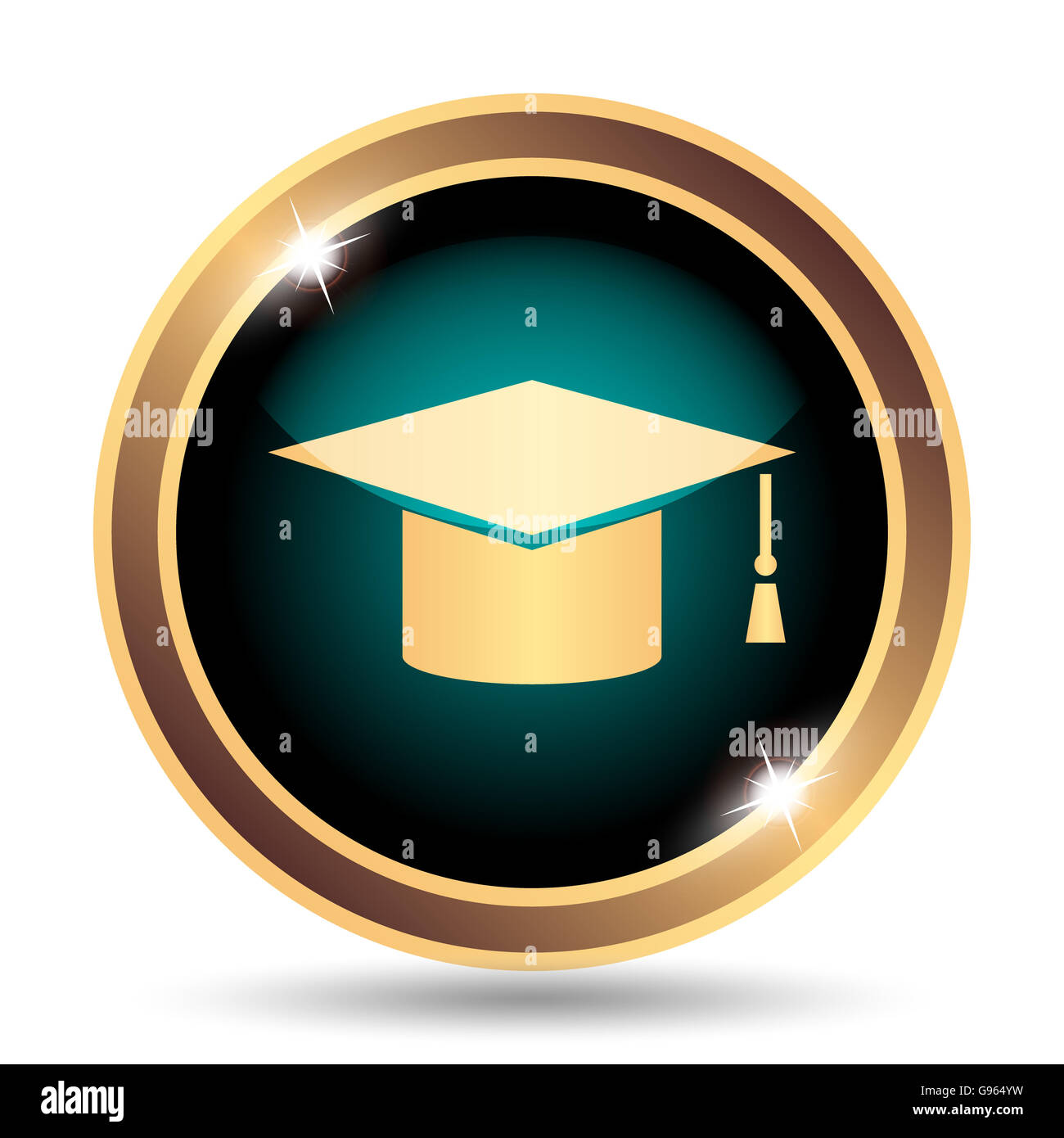 Graduation icon. Internet button on white background Stock Photo - Alamy