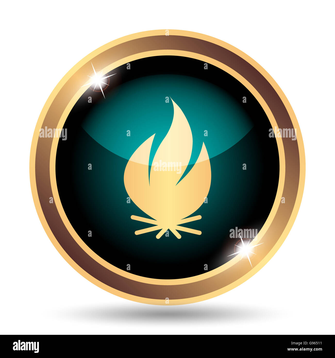 Fire icon. Internet button on white background Stock Photo - Alamy
