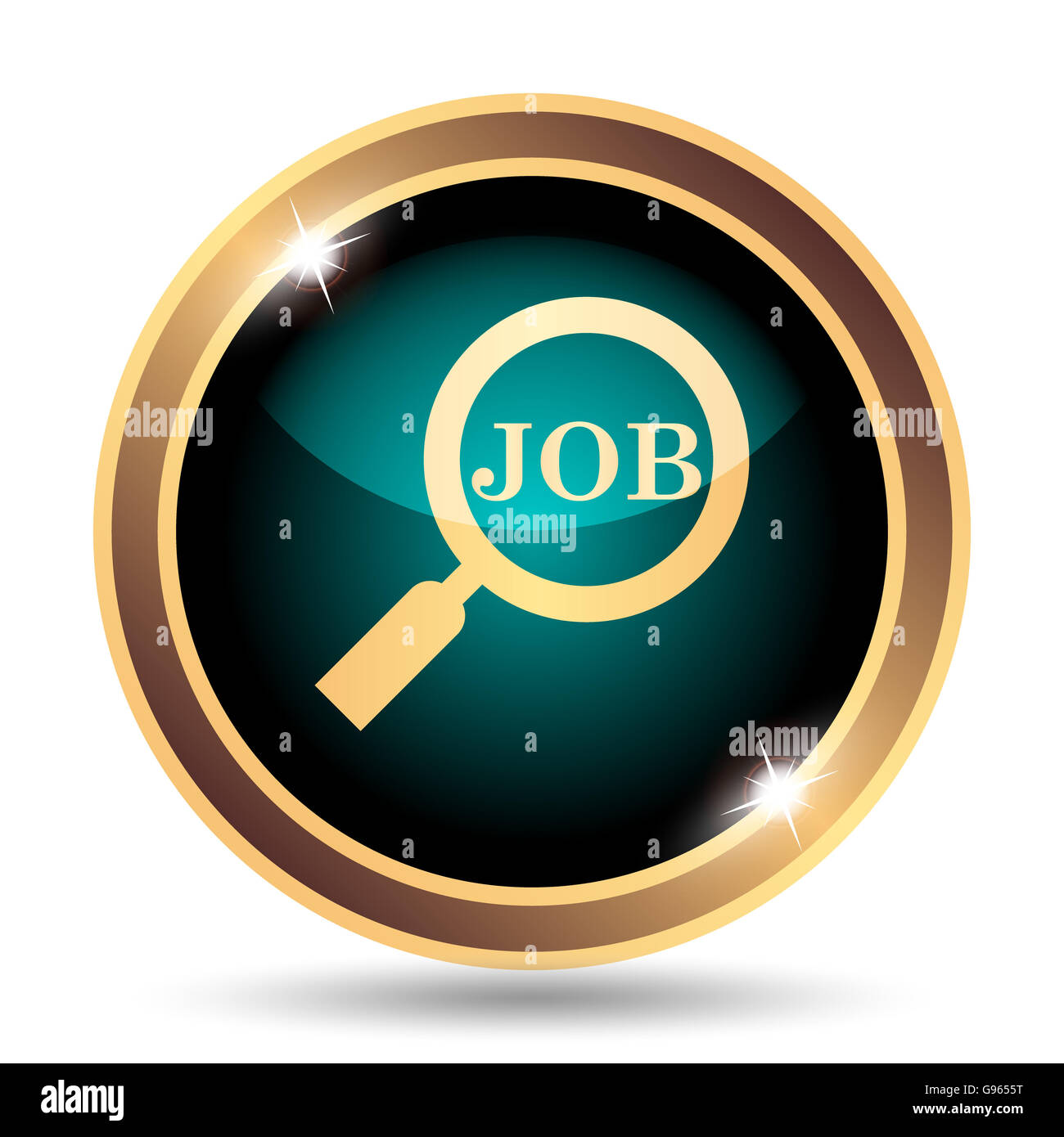 Search for job icon. Internet button on white background Stock Photo ...