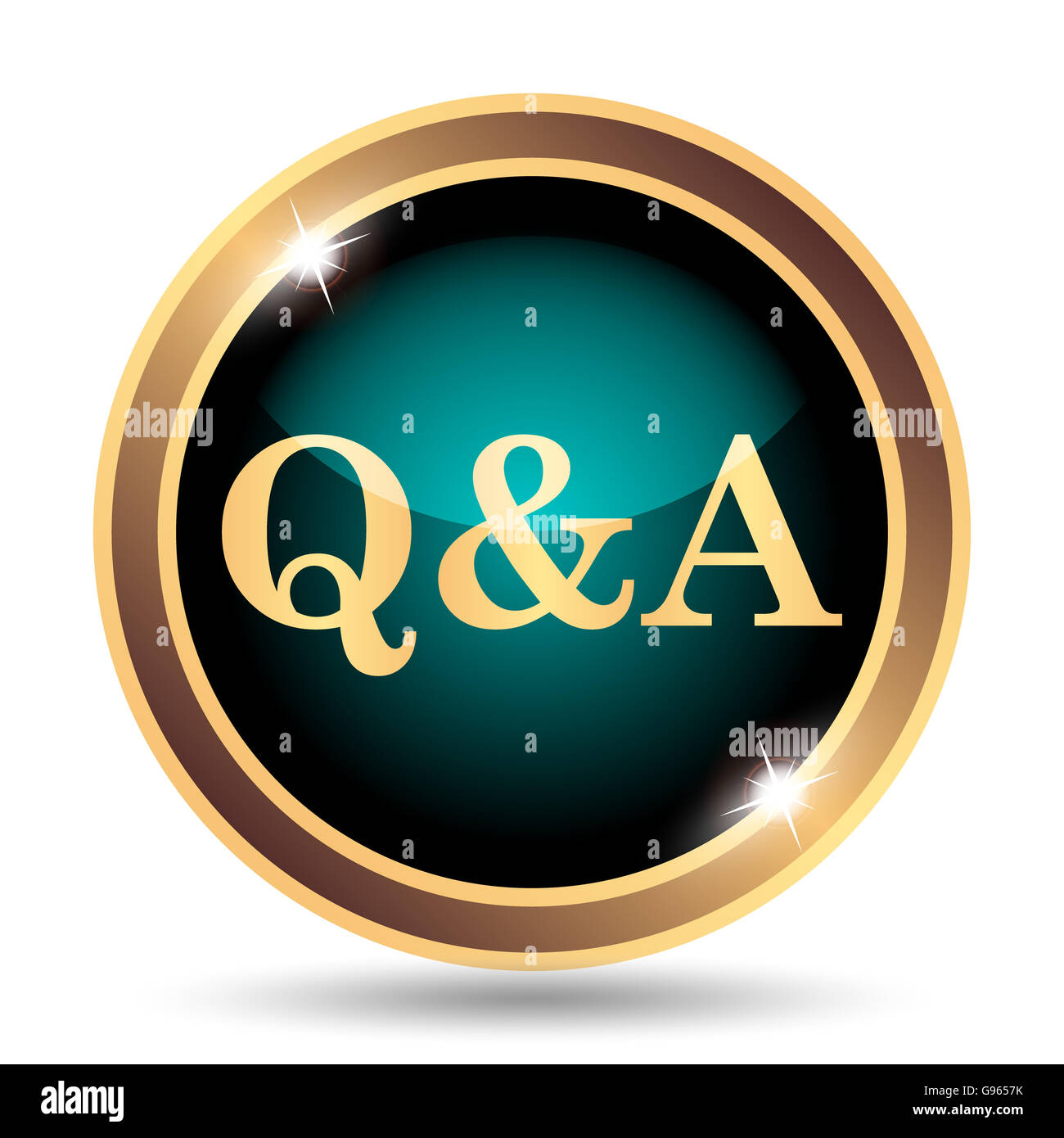 Q&A icon. Internet button on white background Stock Photo - Alamy