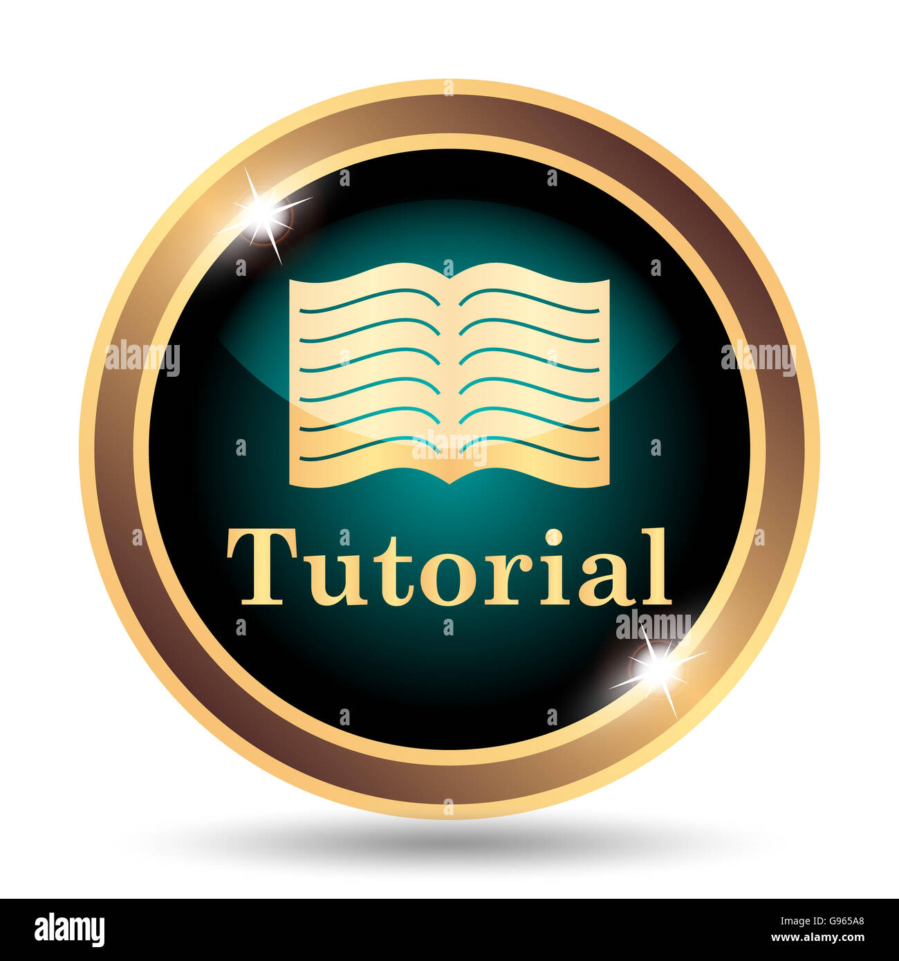 Tutorial icon. Internet button on white background Stock Photo - Alamy