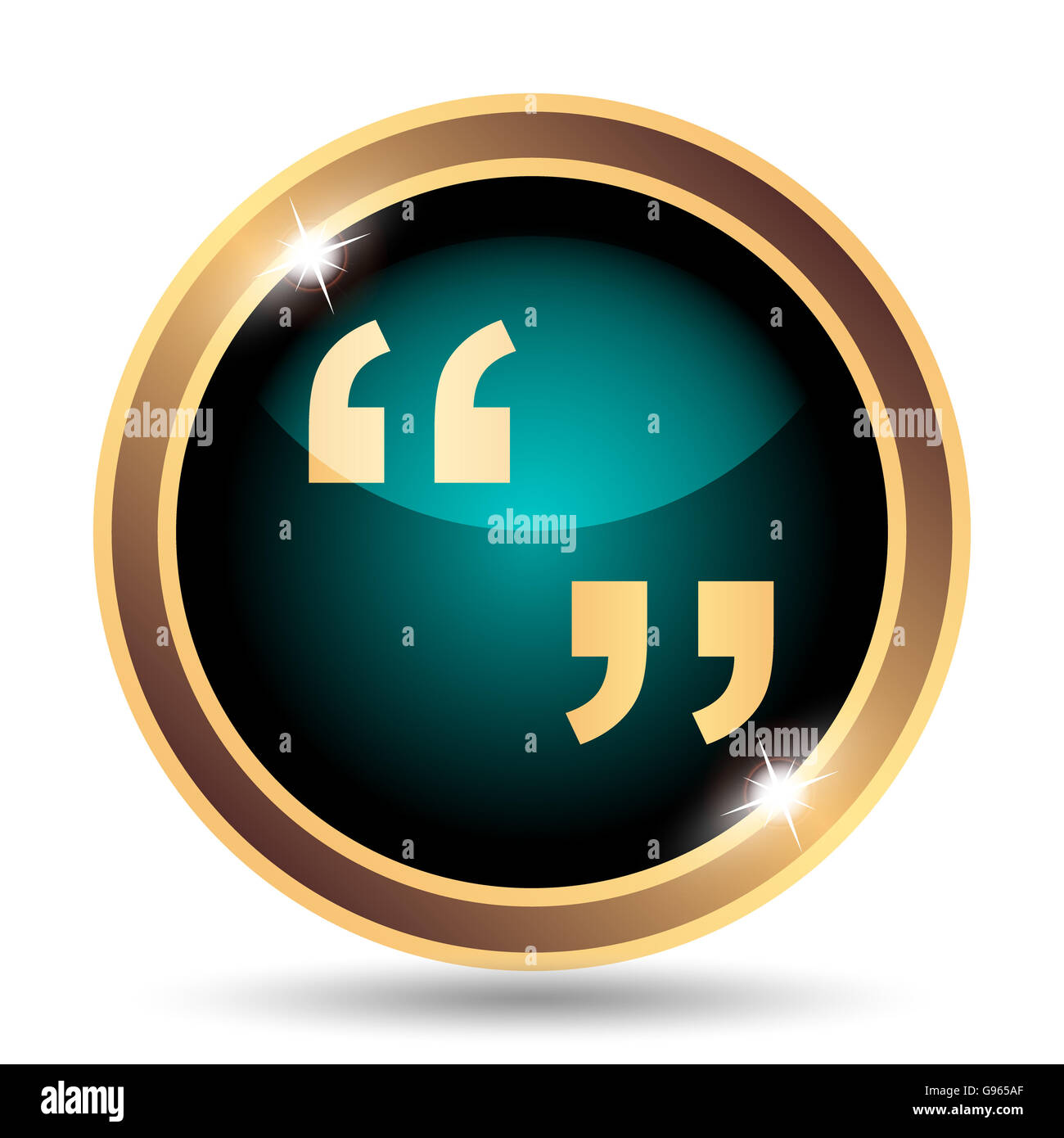 Quotation marks icon. button on white background Stock Photo Alamy