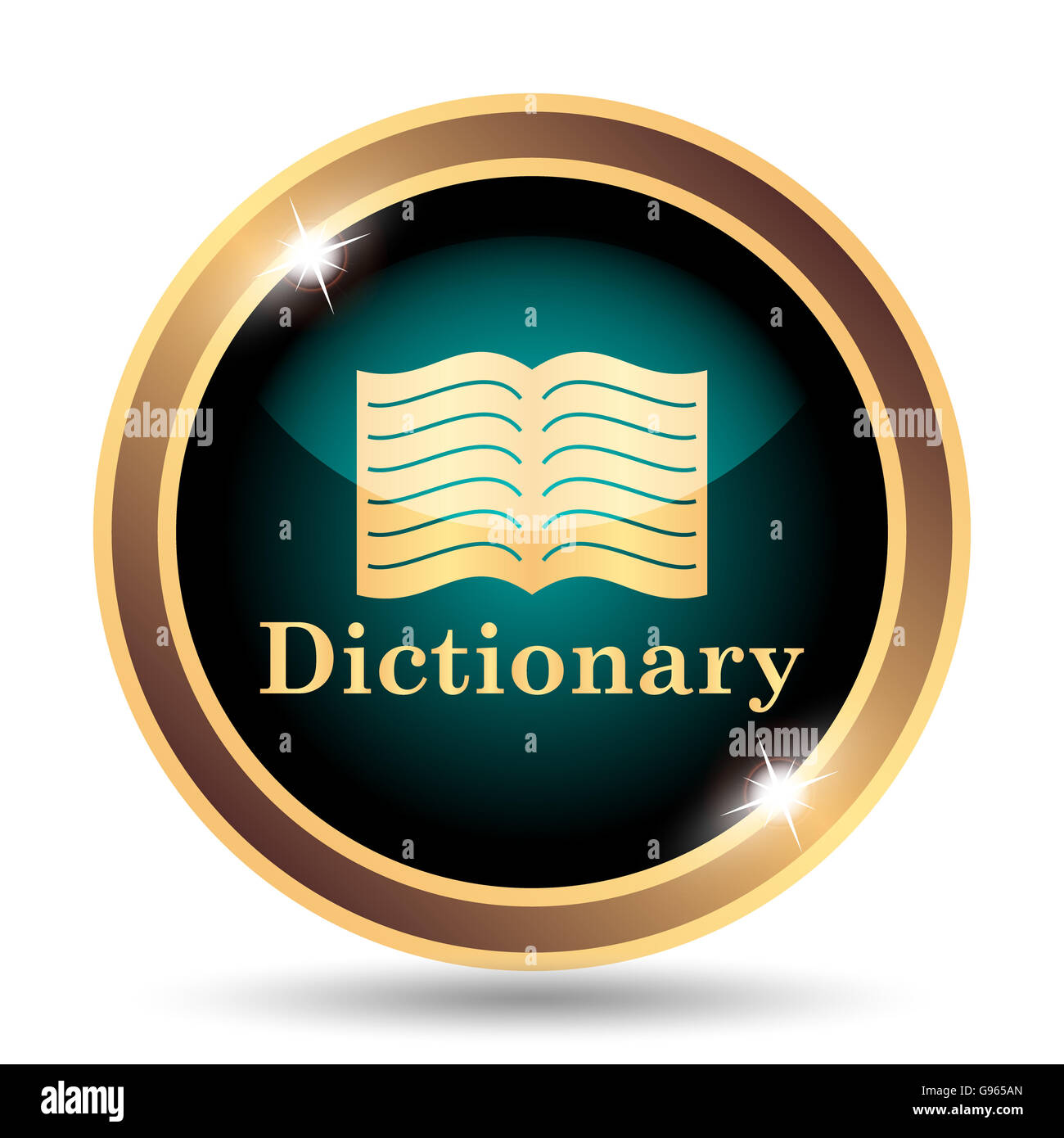Dictionary icon. Internet button on white background Stock Photo - Alamy