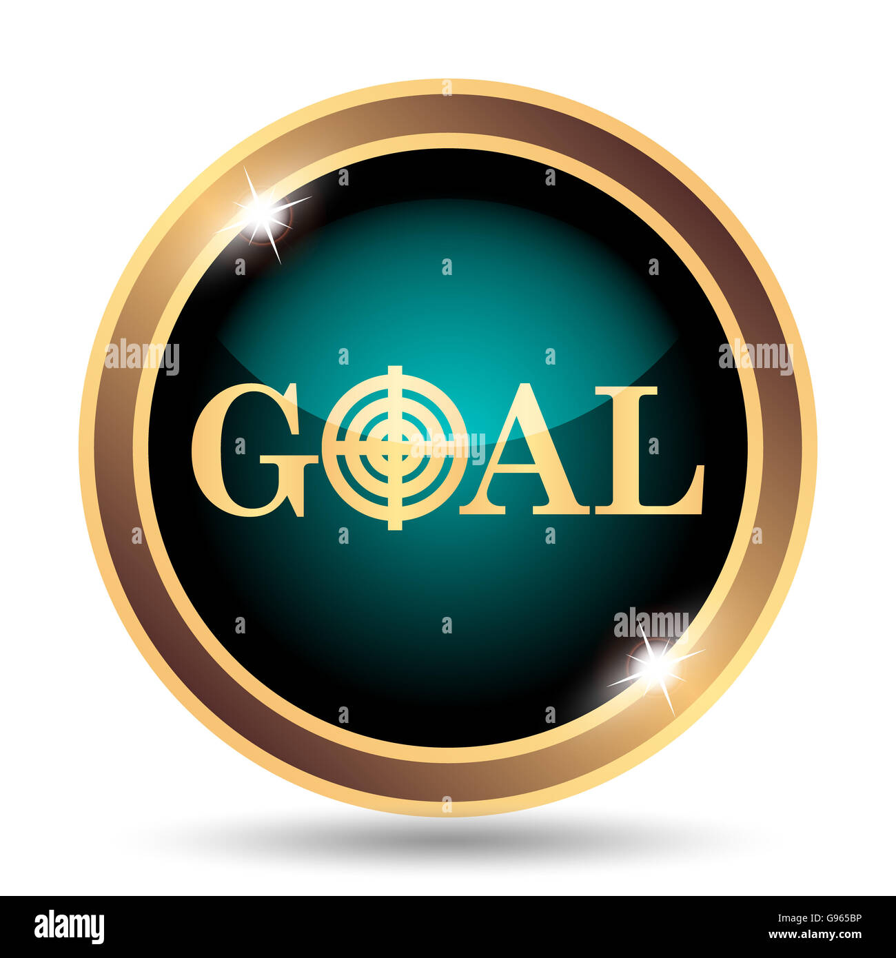 Goal icon. Internet button on white background Stock Photo - Alamy