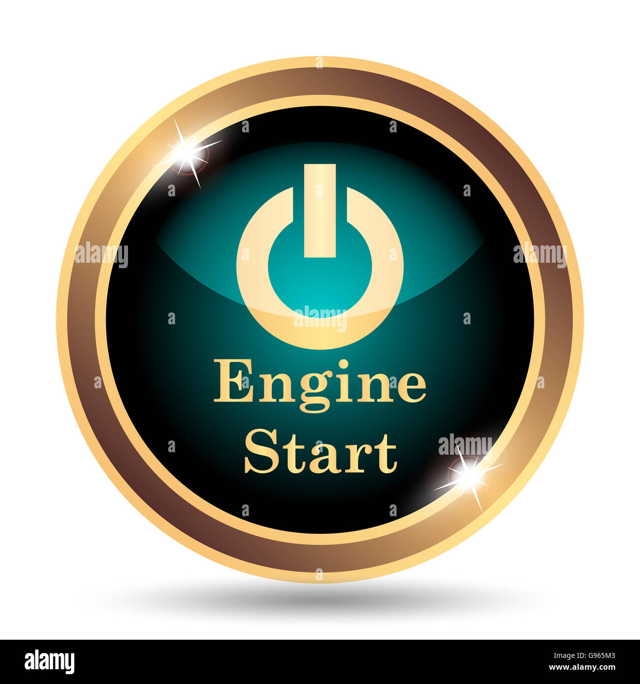 Engine start icon. Internet button on white background Stock Photo - Alamy