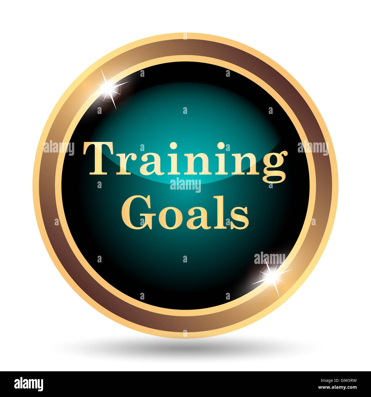 Training goals icon. button on white background Stock Photo
