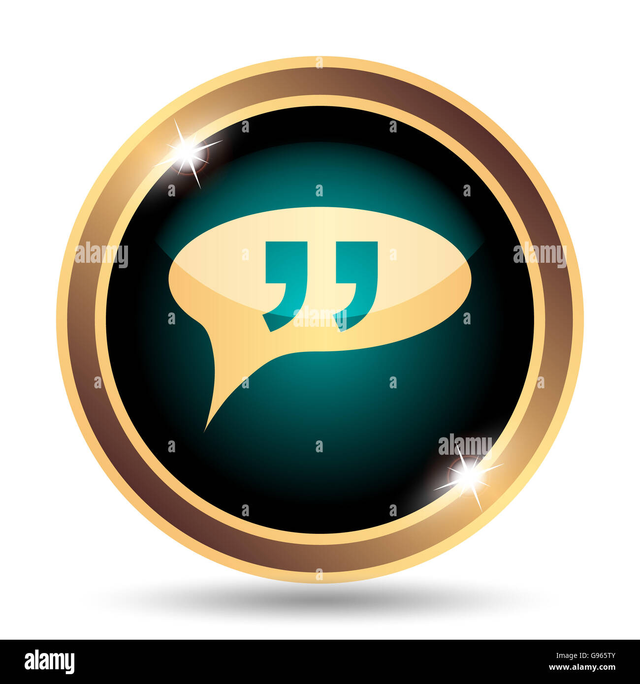 Double quotes icon. Internet button on white background Stock Photo - Alamy
