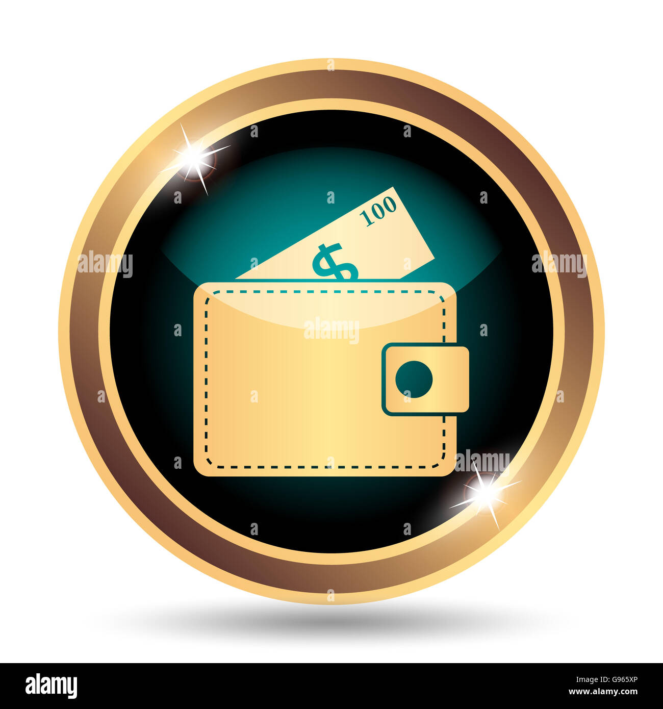 Wallet icon. Internet button on white background Stock Photo - Alamy