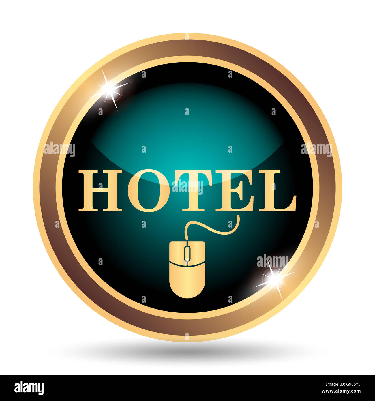 Hotel icon. Internet button on white background Stock Photo - Alamy