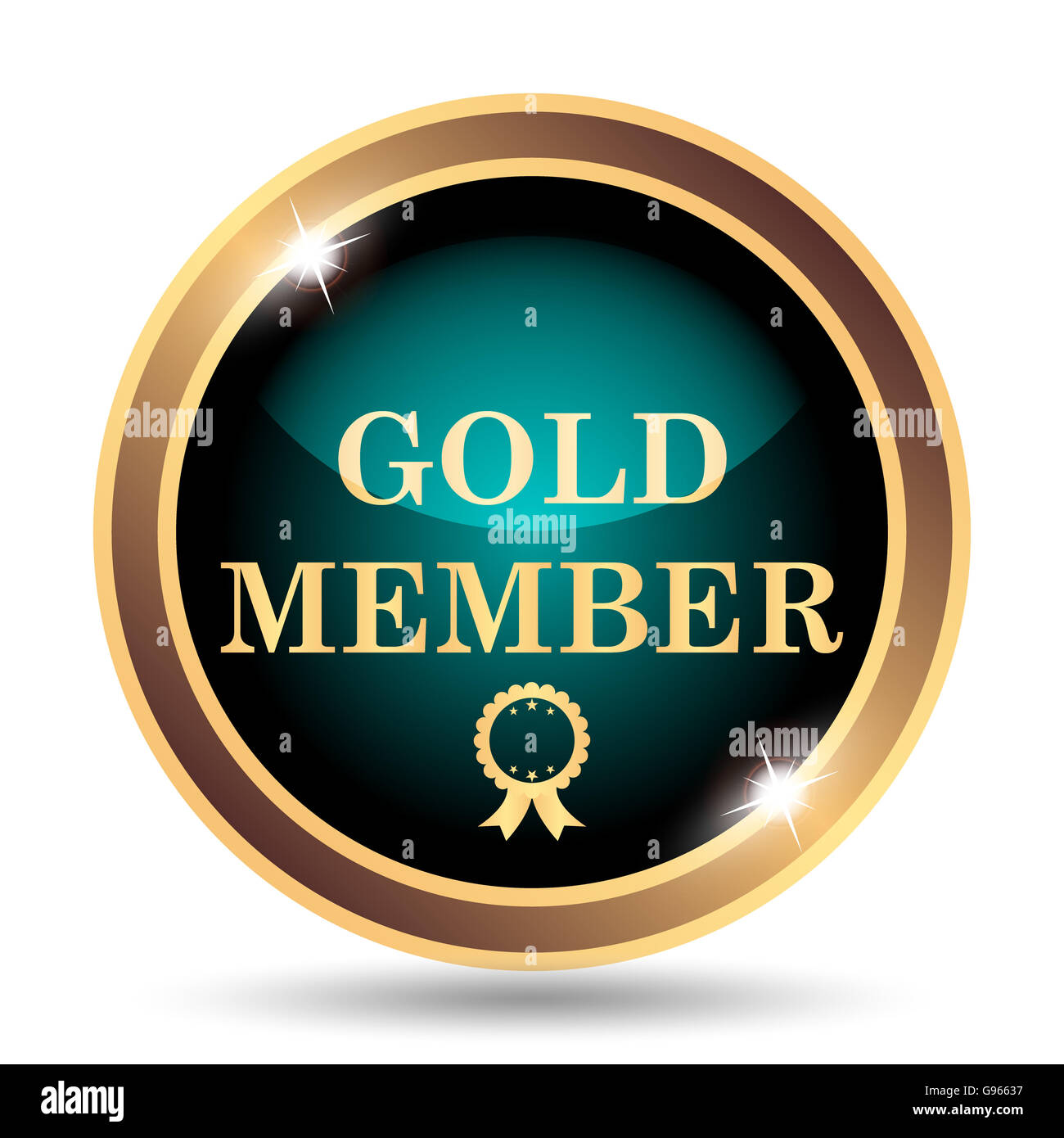 Gold Member Icon Internet Button On White Background Stock Photo Alamy