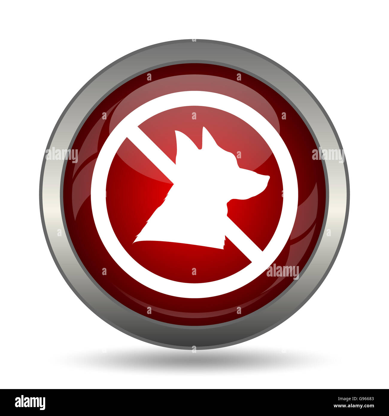 Forbidden dogs icon. Internet button on white background Stock Photo ...