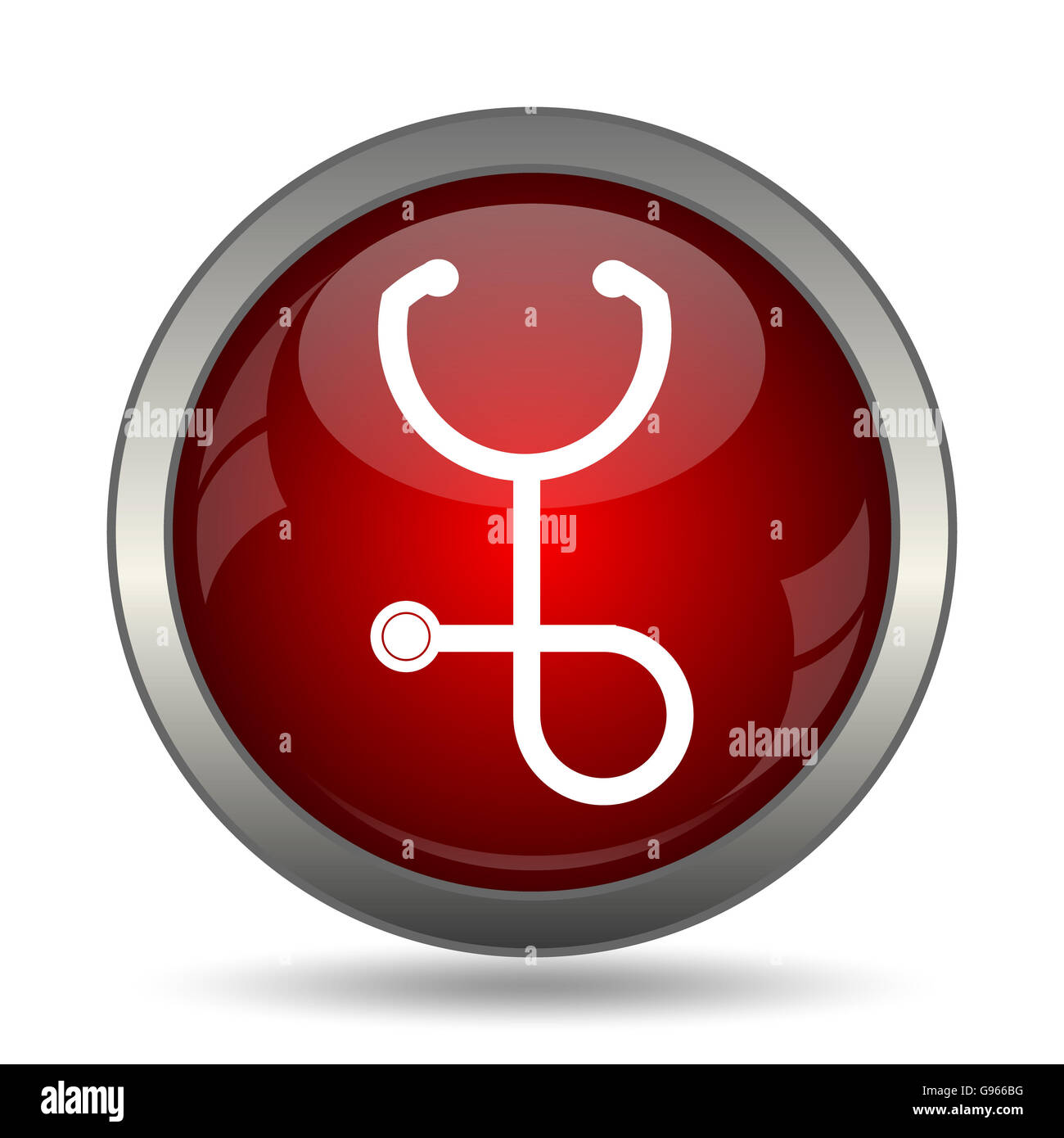 Stethoscope icon. Internet button on white background Stock Photo - Alamy