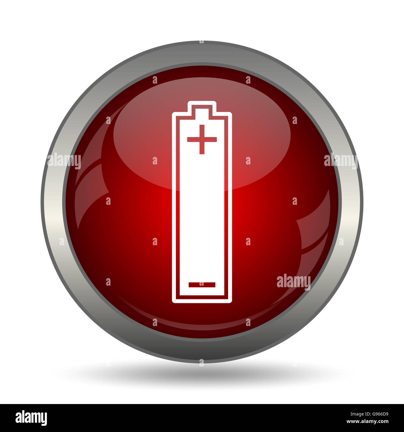 Battery icon. Internet button on white background Stock Photo - Alamy