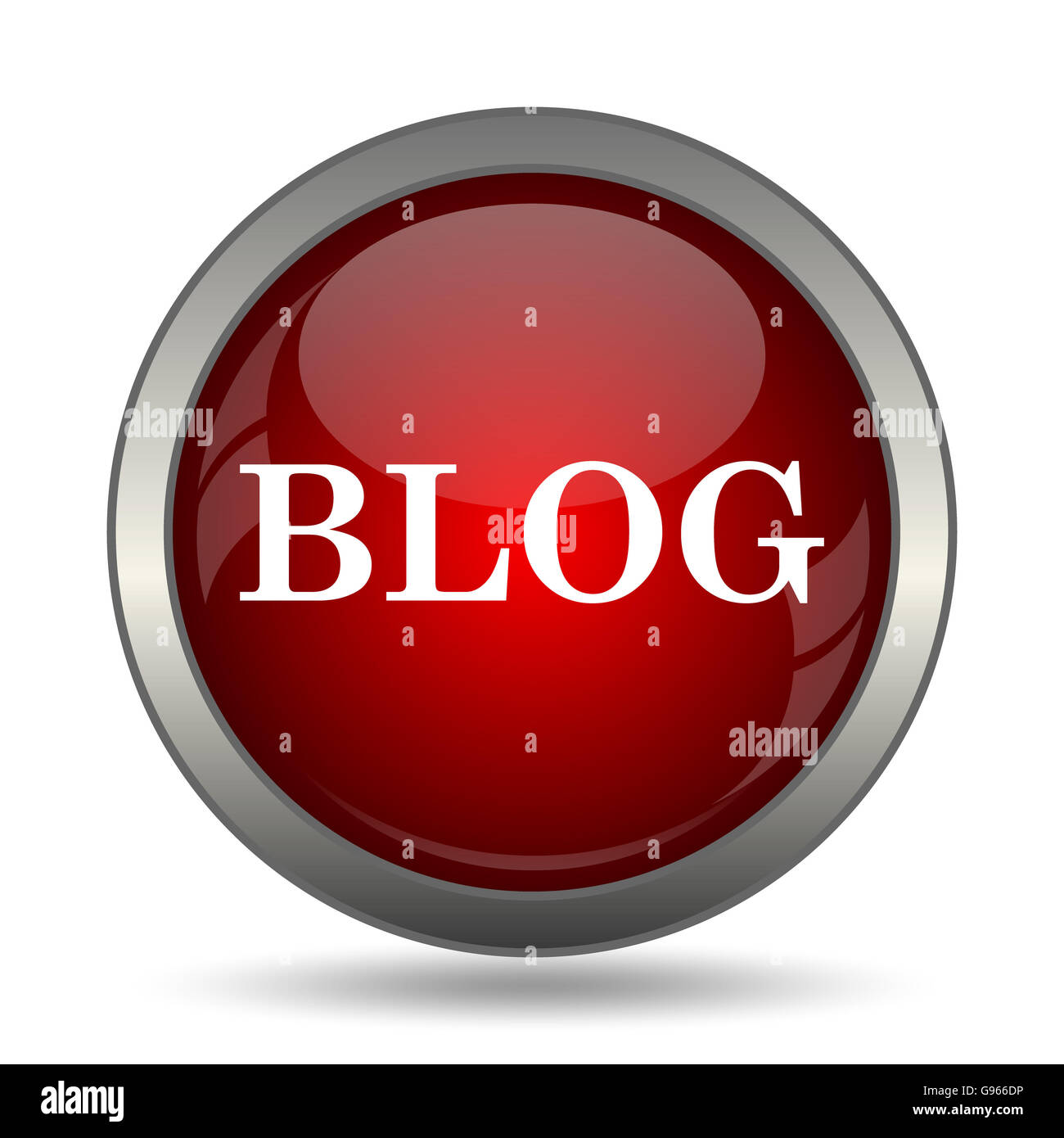 Blog icon. Internet button on white background Stock Photo - Alamy