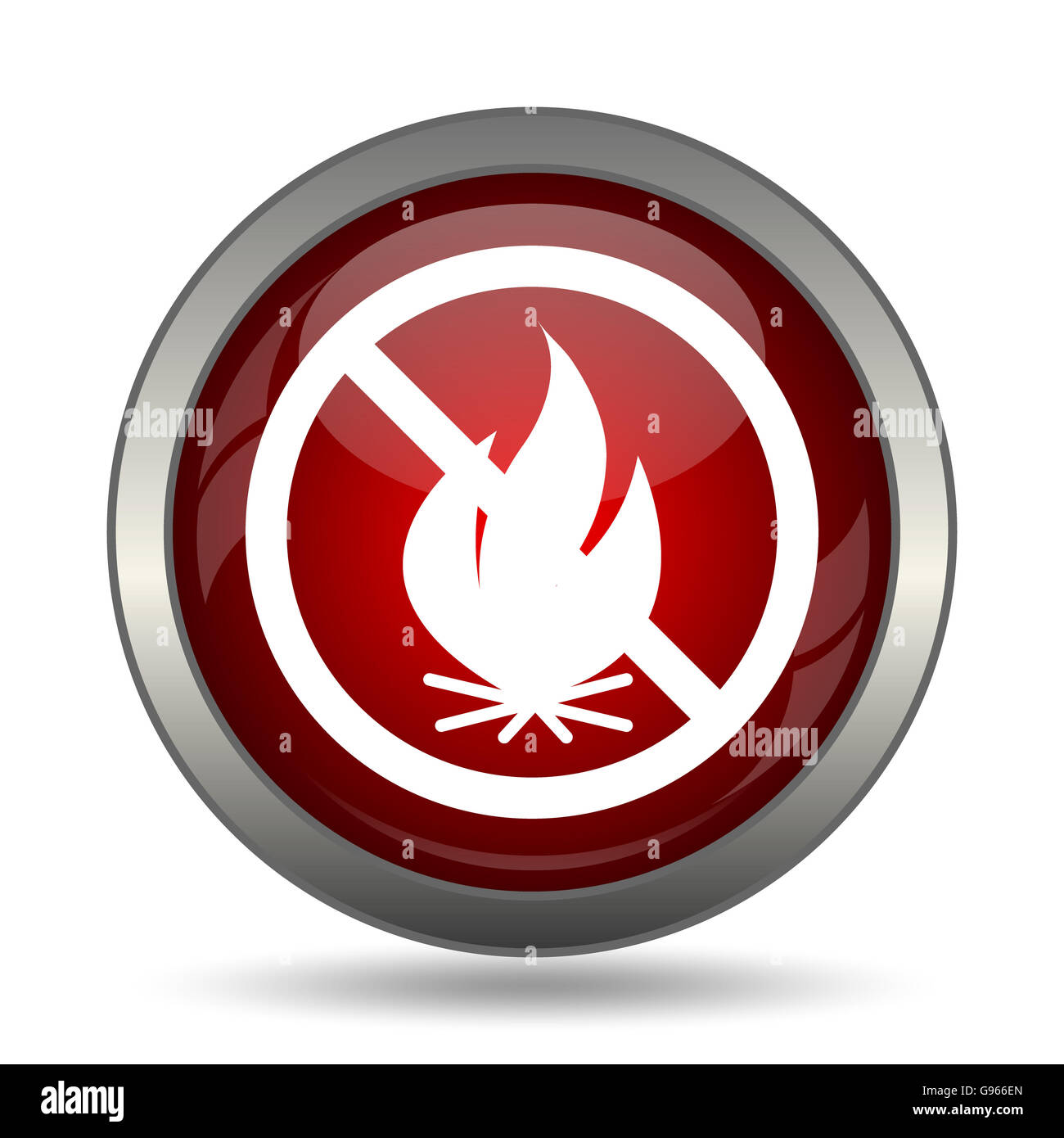 Fire forbidden icon. Internet button on white background Stock Photo ...