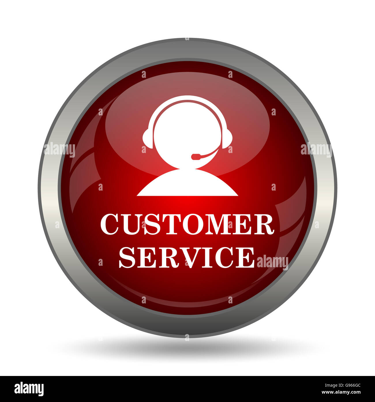 Customer service icon. Internet button on white background Stock Photo ...