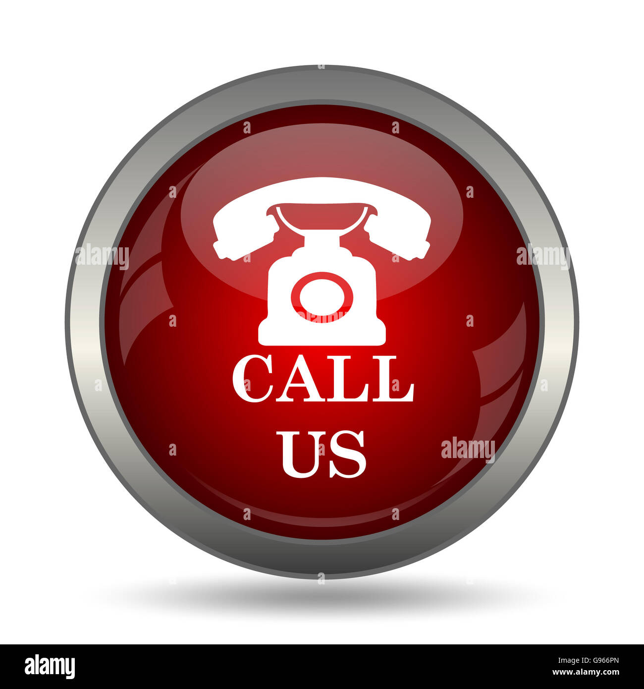 Call us icon. Internet button on white background Stock Photo - Alamy