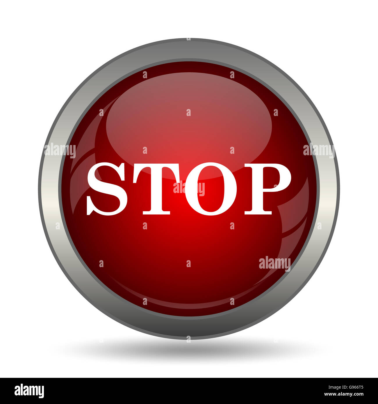 Stop icon. Internet button on white background Stock Photo - Alamy